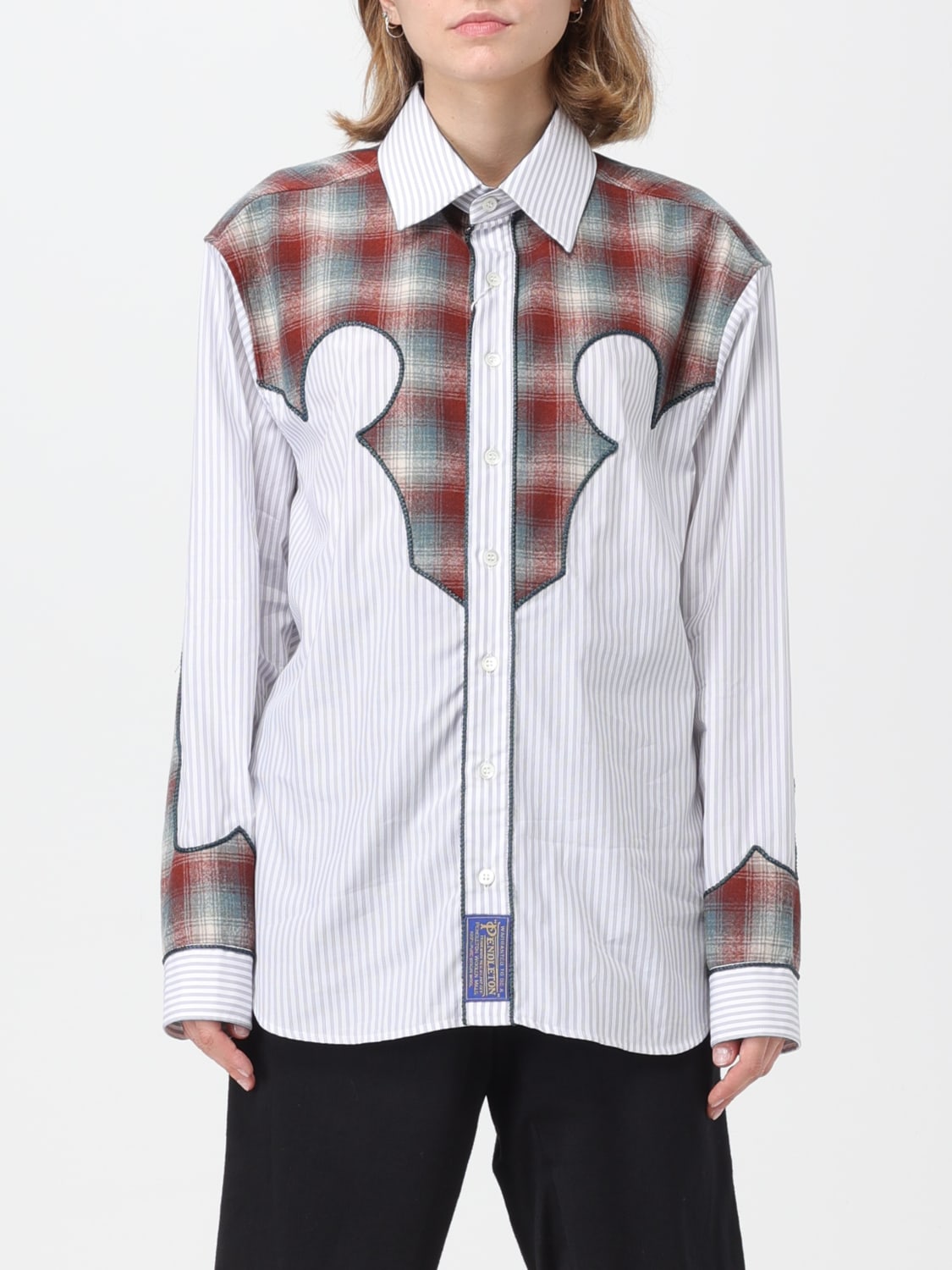 MAISON MARGIELA SHIRT: Maison Margiela shirt in cotton twill, Grey - Img 1