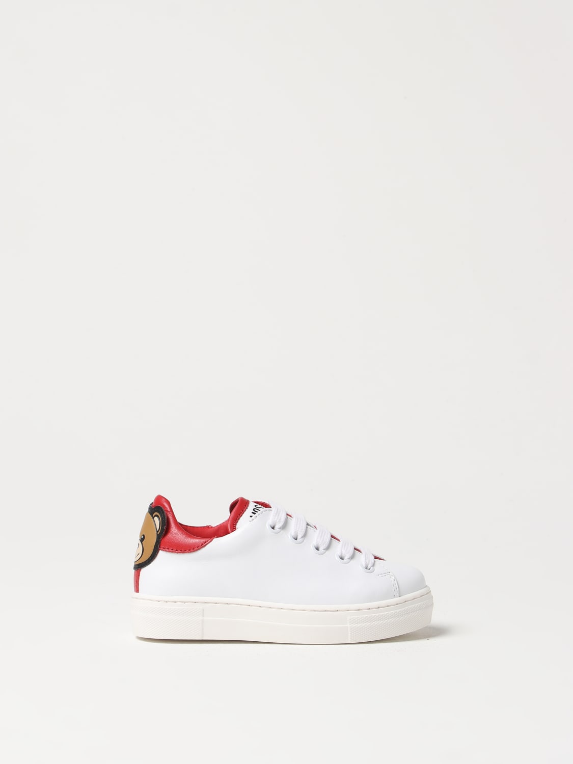 MOSCHINO SNEAKERS: Moschino Kid leather sneakers, White - Img 1