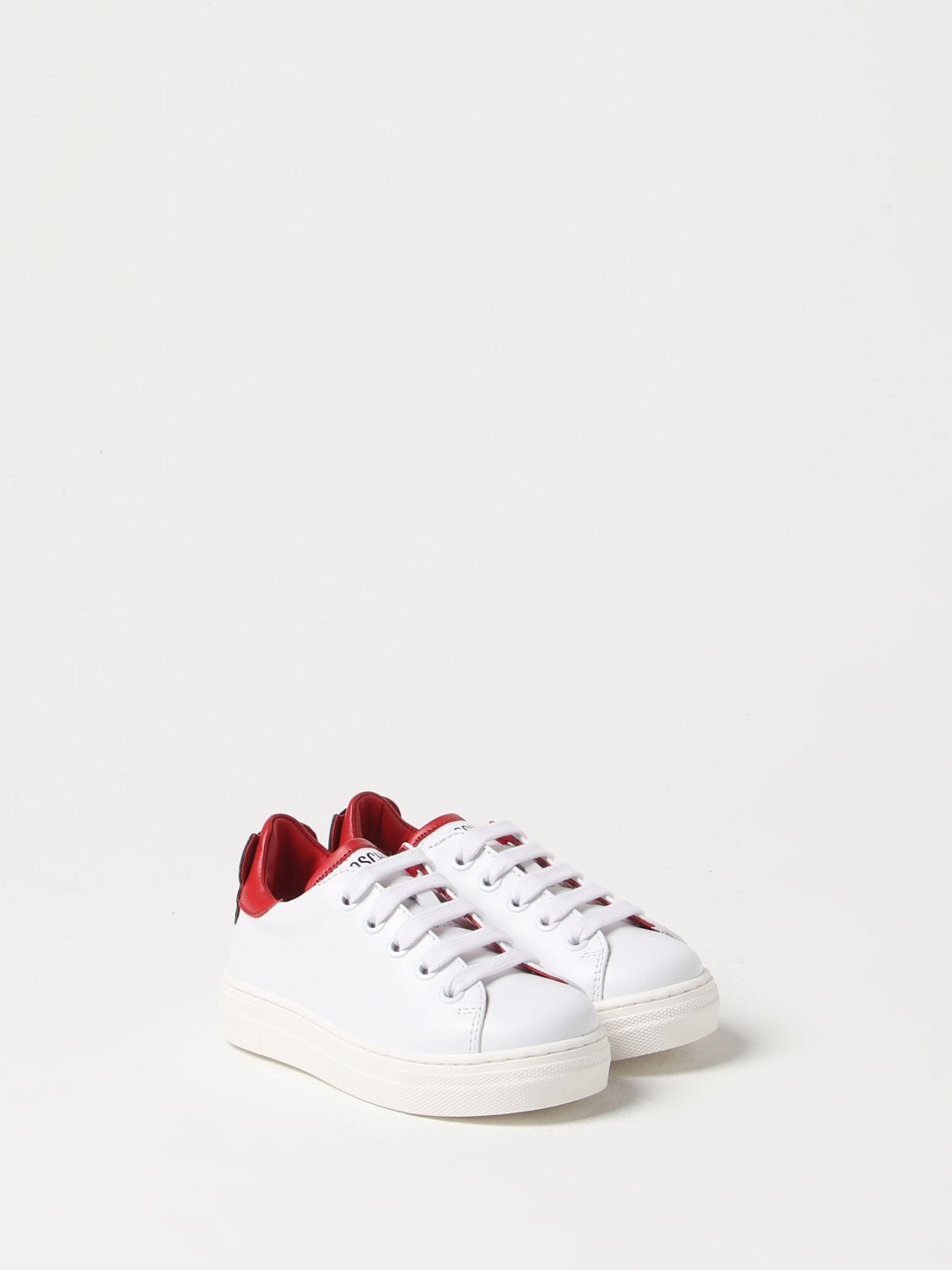 MOSCHINO SNEAKERS: Moschino Kid leather sneakers, White - Img 2