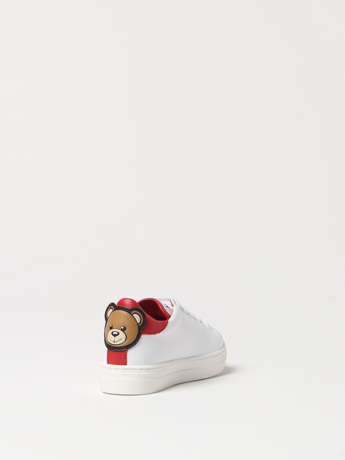 MOSCHINO SNEAKERS: Moschino Kid leather sneakers, White - Img 3