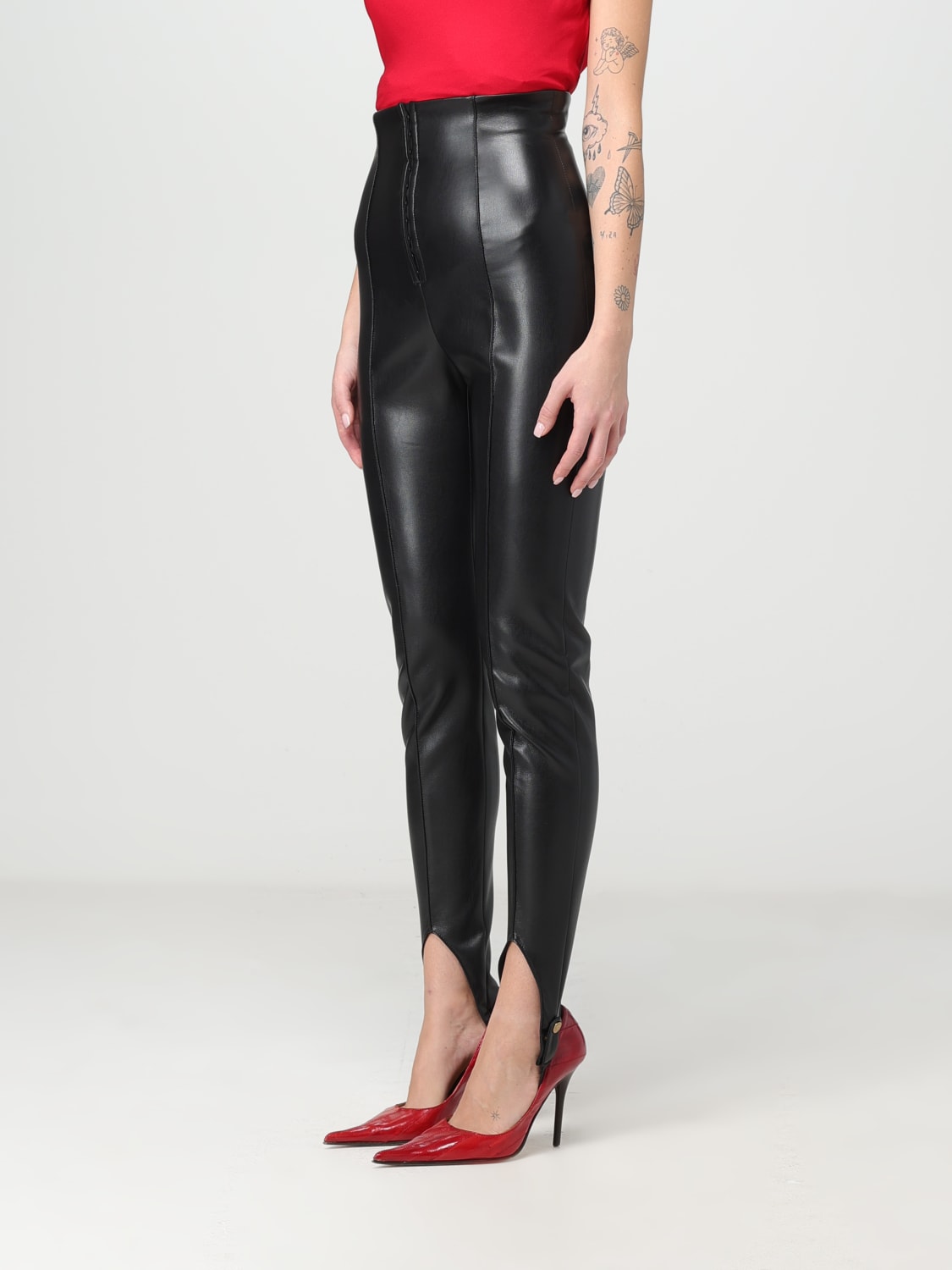 PHILOSOPHY DI LORENZO SERAFINI 裤子: 裤子 女士 Philosophy Di Lorenzo Serafini, 黑色 - Img 3