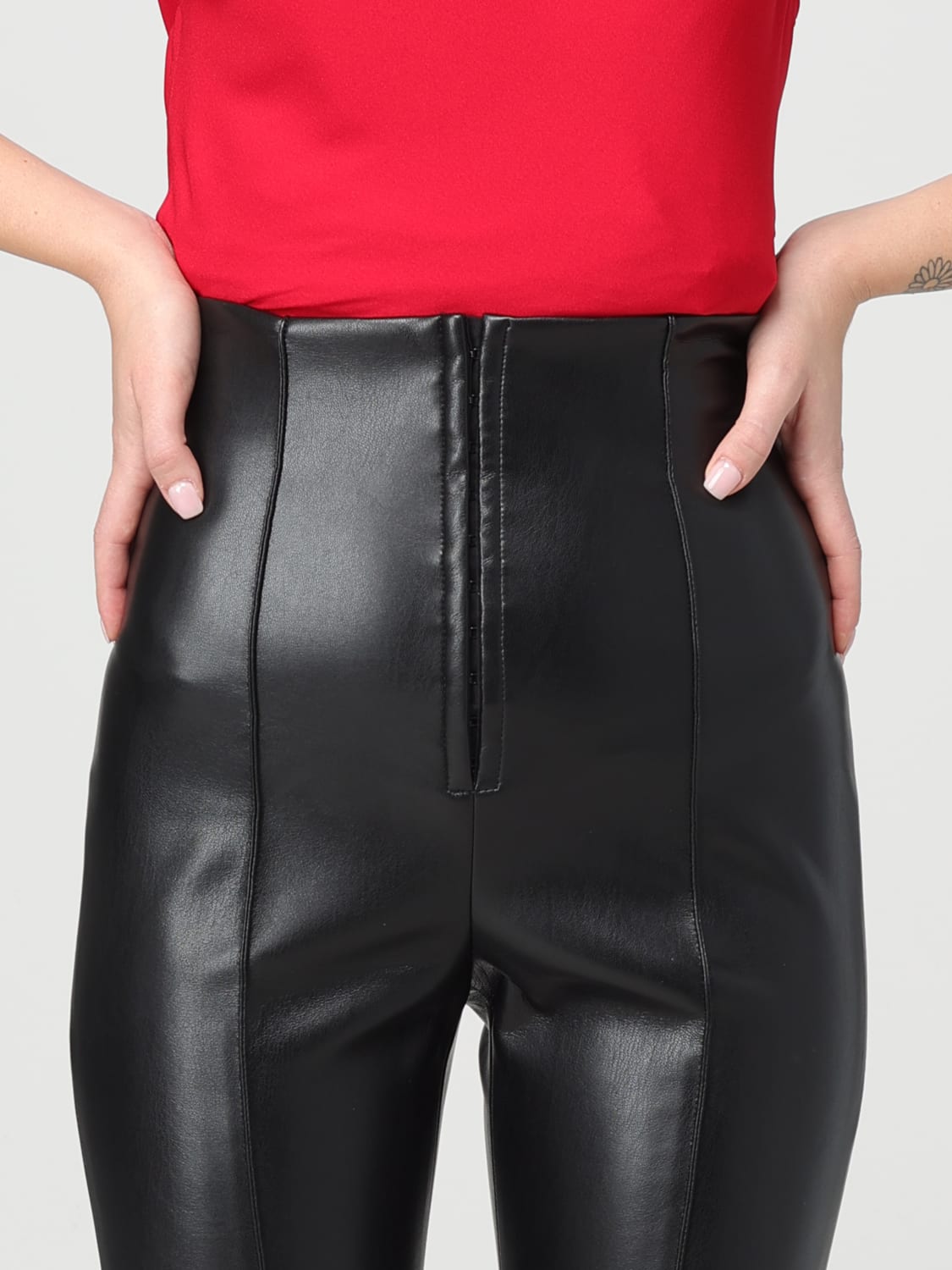 PHILOSOPHY DI LORENZO SERAFINI 裤子: 裤子 女士 Philosophy Di Lorenzo Serafini, 黑色 - Img 4