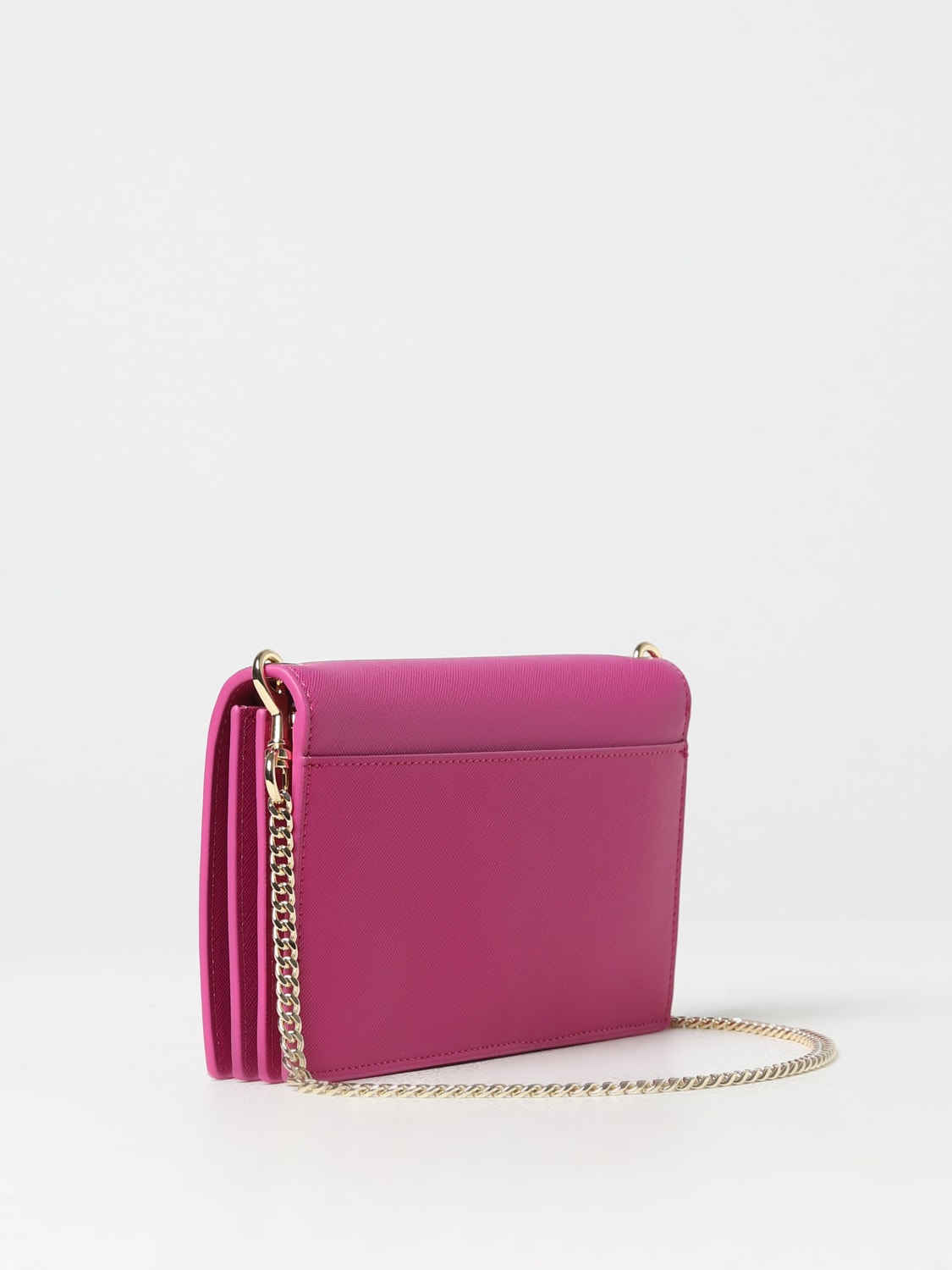 VERSACE JEANS COUTURE MINI BAG: Versace Jeans Couture mini wallet bag in saffiano synthetic leather, Orchid - Img 2