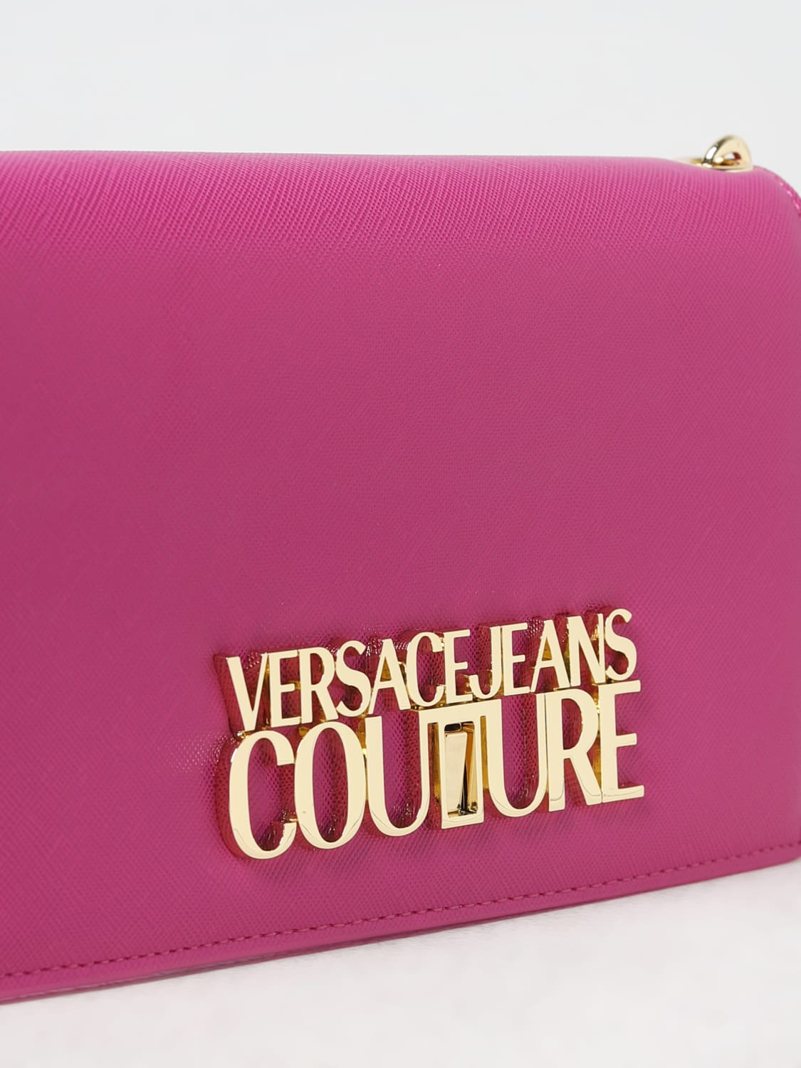 VERSACE JEANS COUTURE MINI BAG: Versace Jeans Couture mini wallet bag in saffiano synthetic leather, Orchid - Img 3