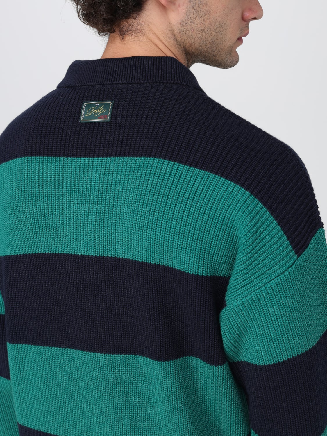 DRÔLE DE MONSIEUR SWEATER: Polo shirt men Drole De Monsieur, Blue - Img 3