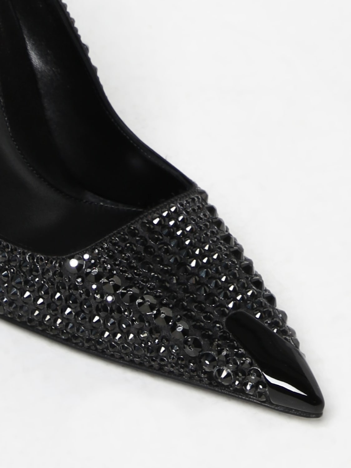 ALEXANDER MCQUEEN HIGH HEEL SHOES: Alexander McQueen pumps in leather with rhinestones, Black - Img 4