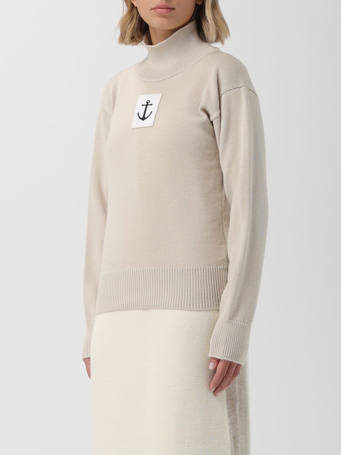 JIL SANDER MAGLIA: Maglia Jil Sander in lana con patch ancora, Naturale - Img 3