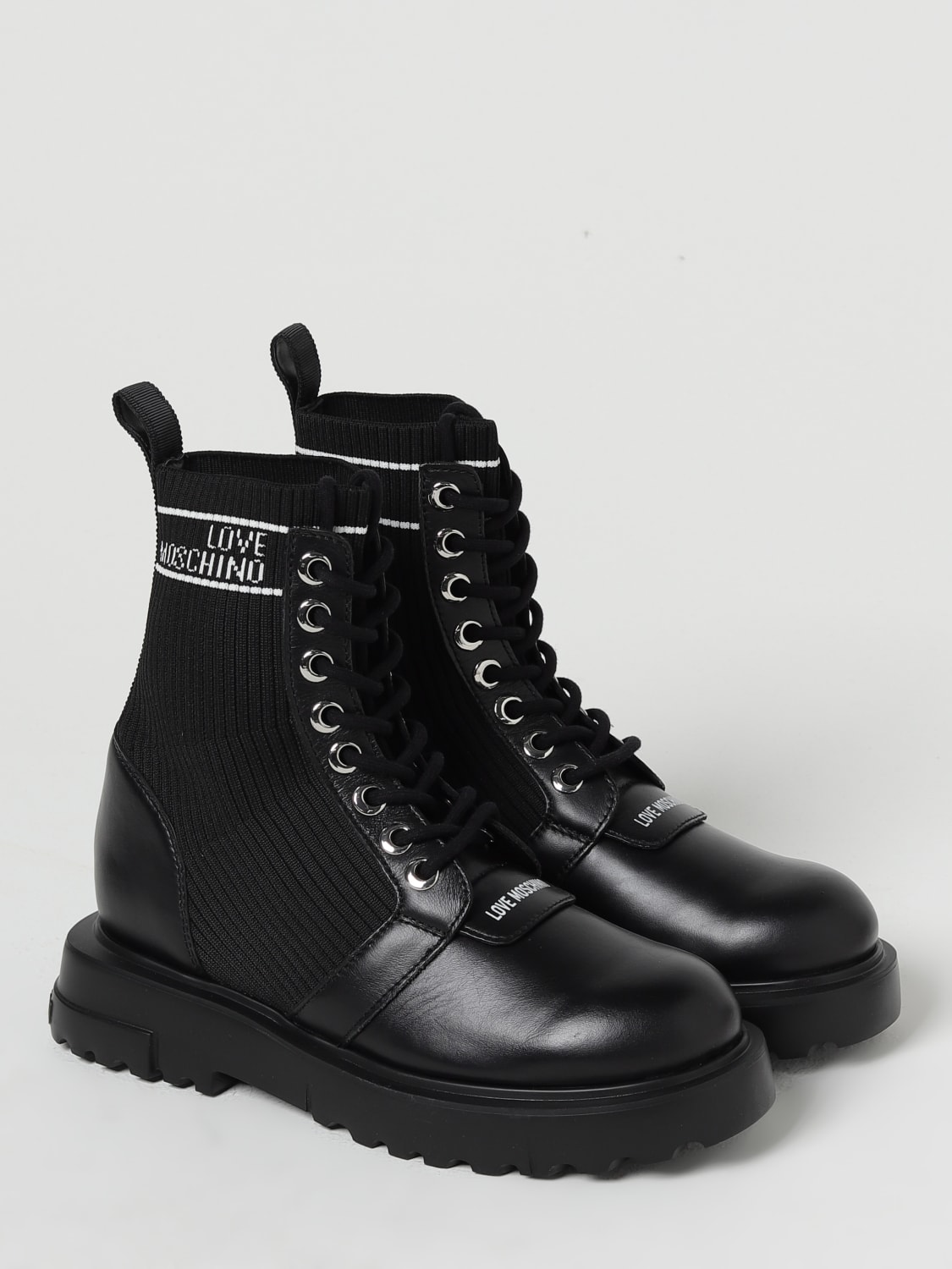 Moschino black boots best sale