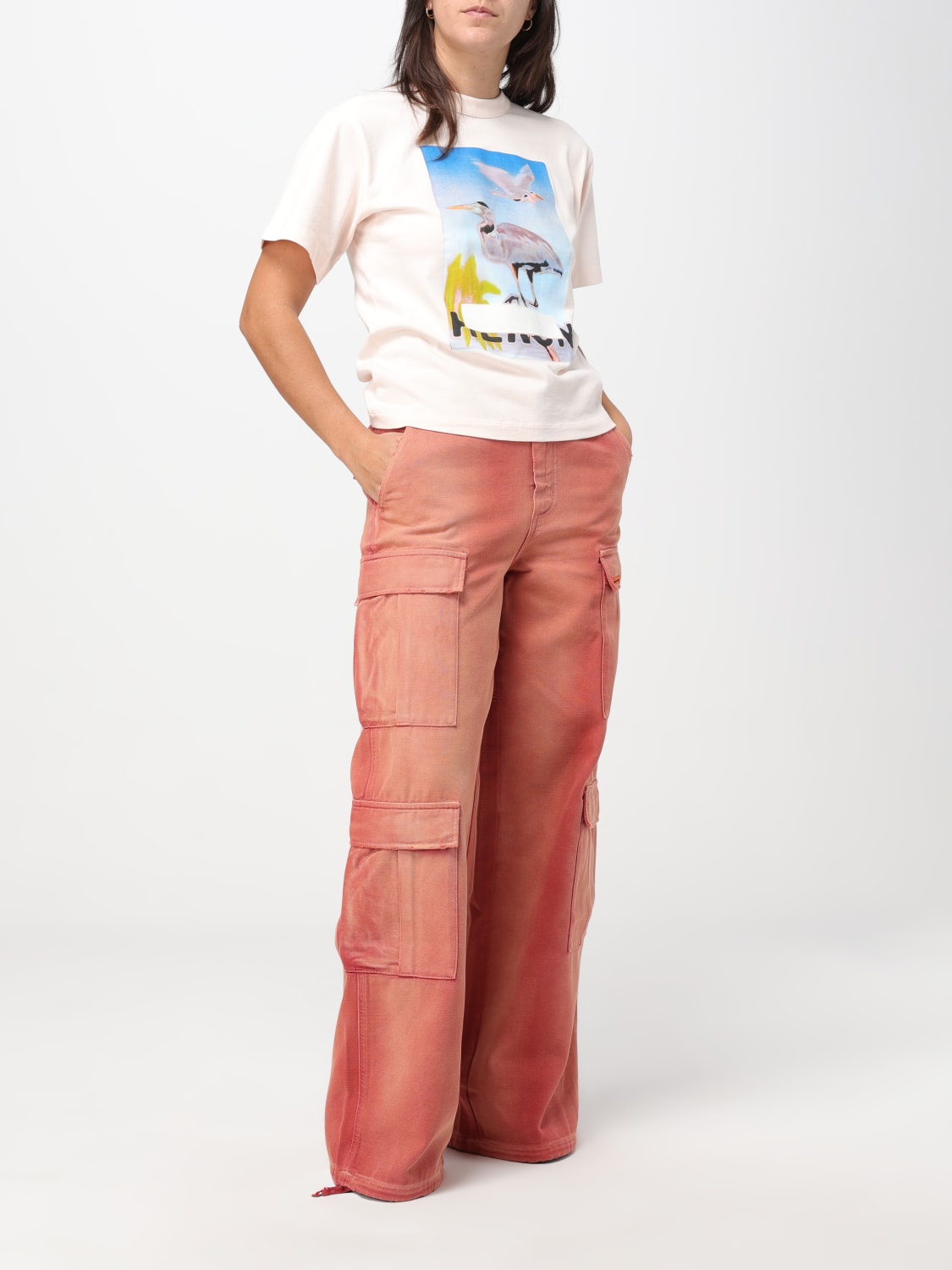 HERON PRESTON PANTS: Pants woman Heron Preston, Orange - Img 2