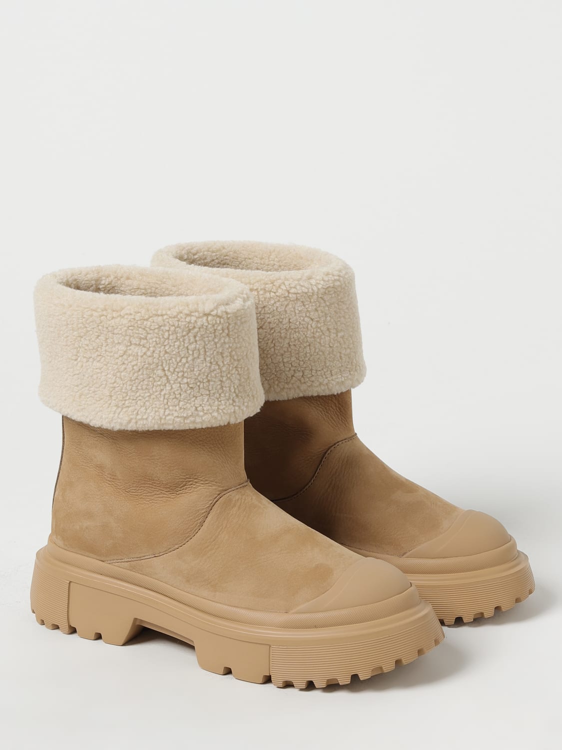 HOGAN FLACHE STIEFELETTEN: Flache stiefeletten damen Hogan, Camel - Img 2