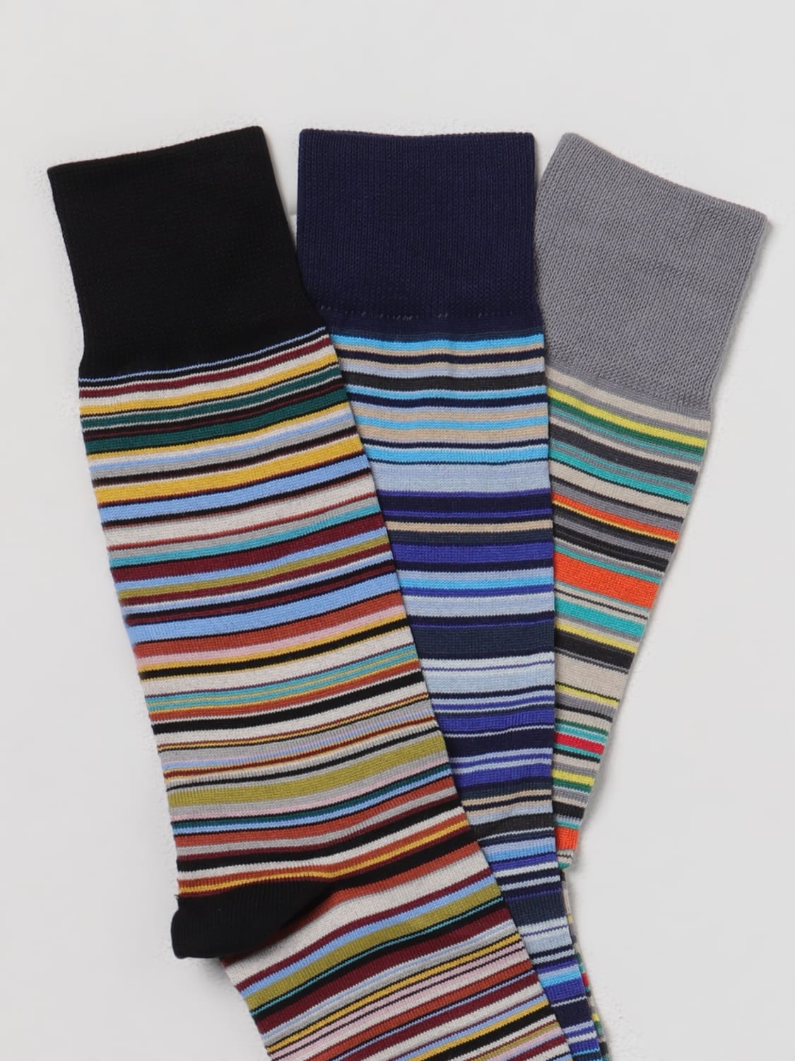 PS PAUL SMITH CALZE: Set 3 paia di calze PS Paul Smith in cotone stretch a righe, Fantasia - Img 2