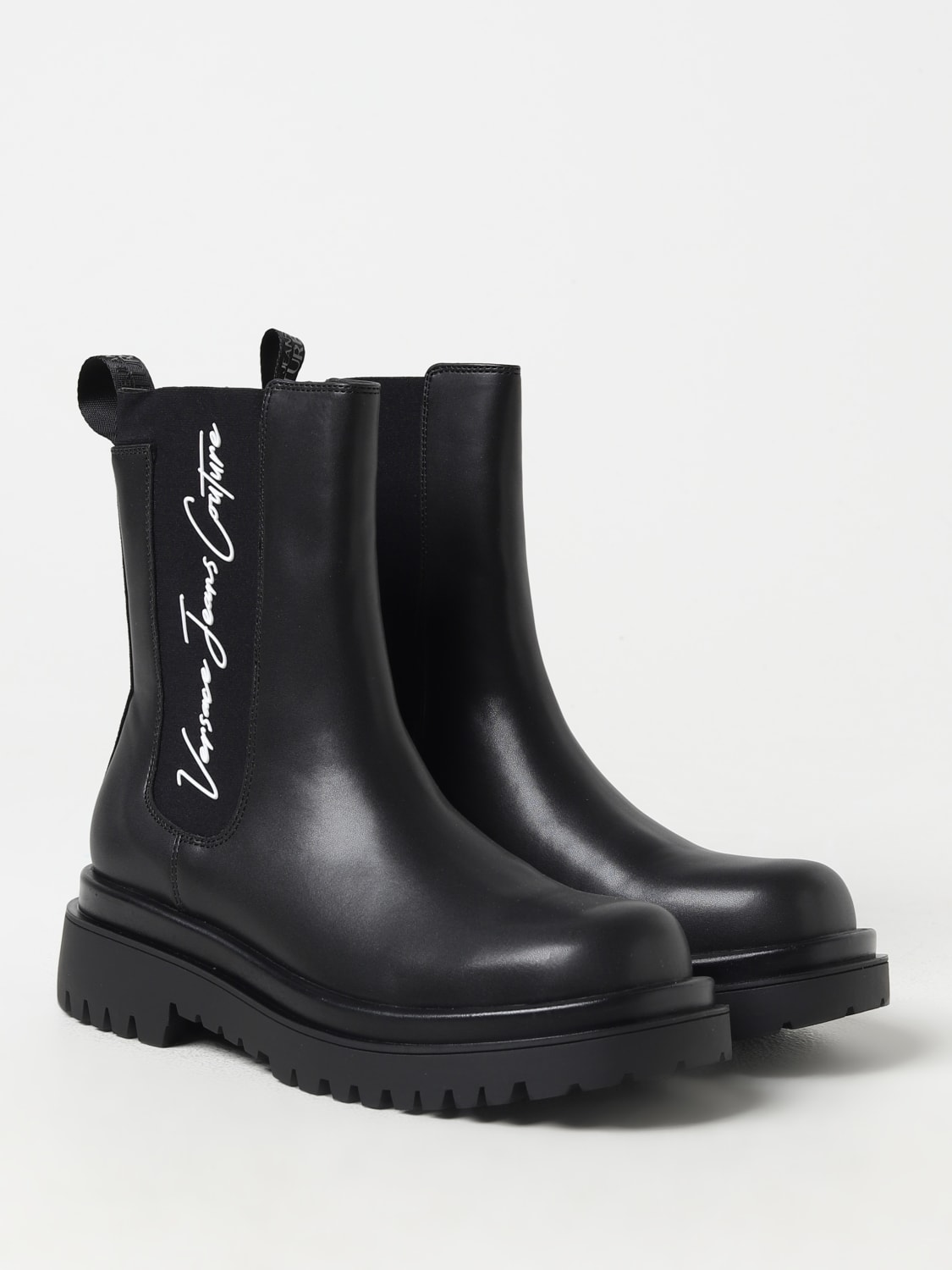 VERSACE JEANS COUTURE BOTTINES PLATES: Bottes femme Versace Jeans Couture, Noir - Img 2