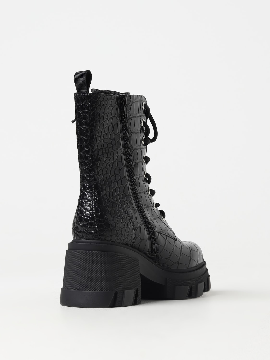 VERSACE JEANS COUTURE FLAT ANKLE BOOTS: Versace Jeans Couture ankle boots in synthetic leather, Black - Img 3