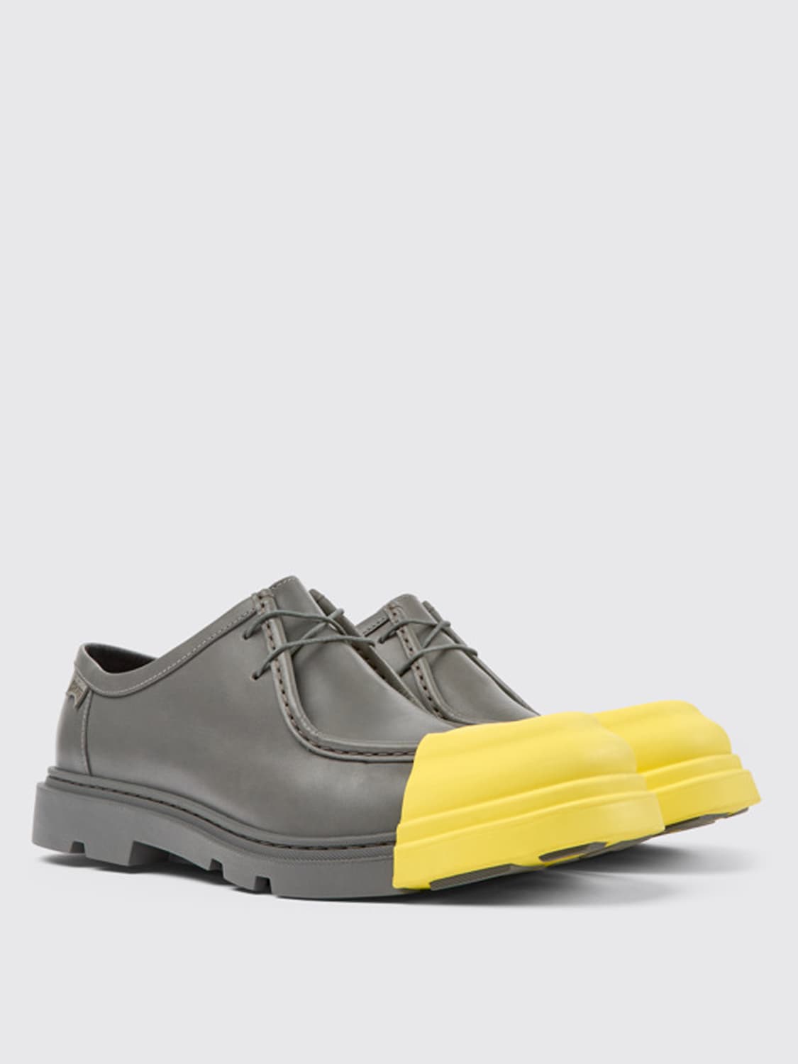 CAMPER BROGUE SHOES: Camper Derby shoes Junction in leather, Grey - Img 2