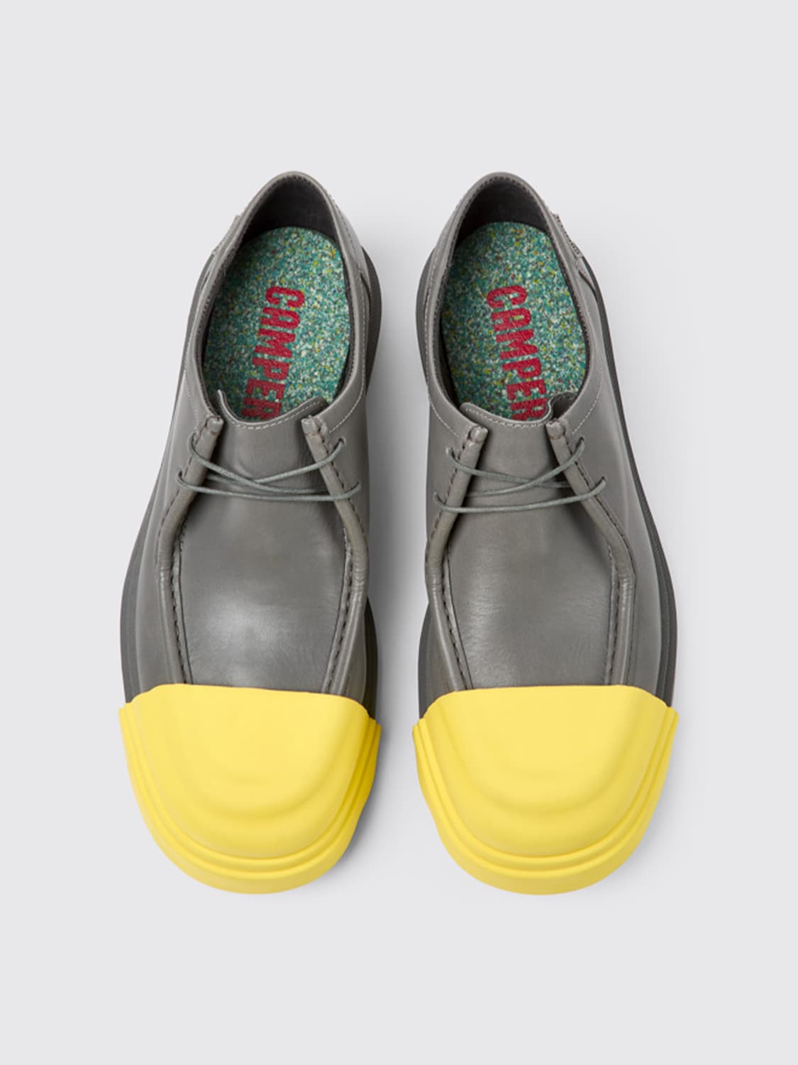 CAMPER BROGUE SHOES: Camper Derby shoes Junction in leather, Grey - Img 3