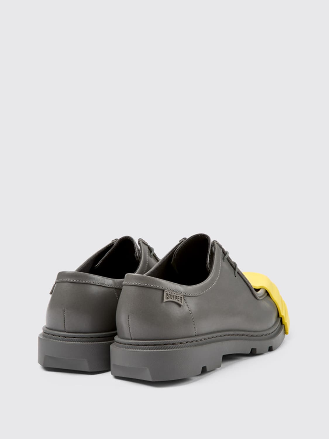 CAMPER BROGUE SHOES: Camper Derby shoes Junction in leather, Grey - Img 4