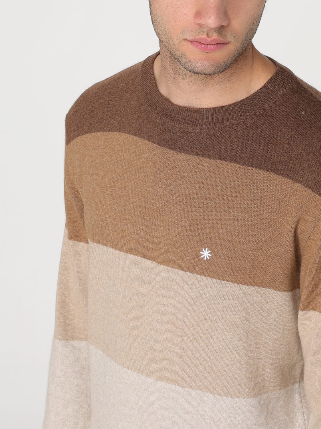MANUEL RITZ SWEATER: Sweater men Manuel Ritz, Beige - Img 3