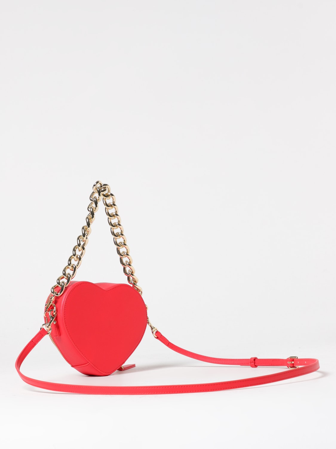 VERSACE JEANS COUTURE MINI BAG: Versace Jeans Couture bag in saffiano synthetic leather with metallic logo, Red - Img 2