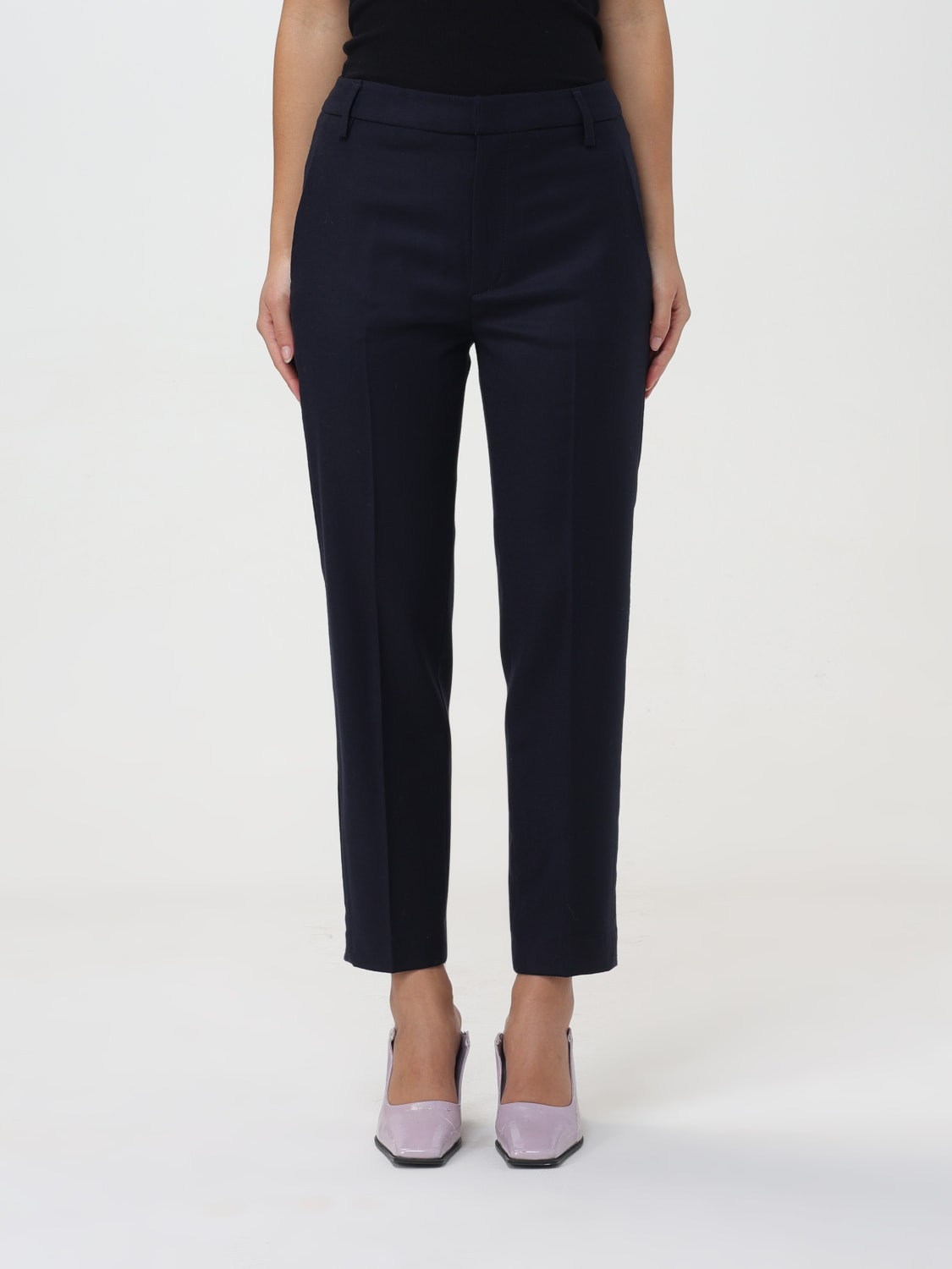 DONDUP PANTS: Dondup pants in synthetic fabric, Blue - Img 1