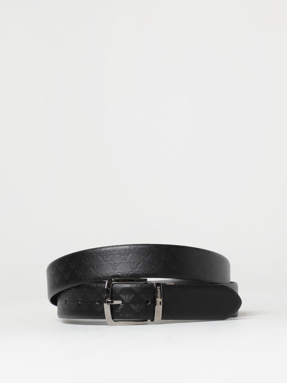 Emporio Armani Outlet Cintura in pelle con monogram all over Nero Cintura Emporio Armani Y4S074YKL2J online su GIGLIO.COM