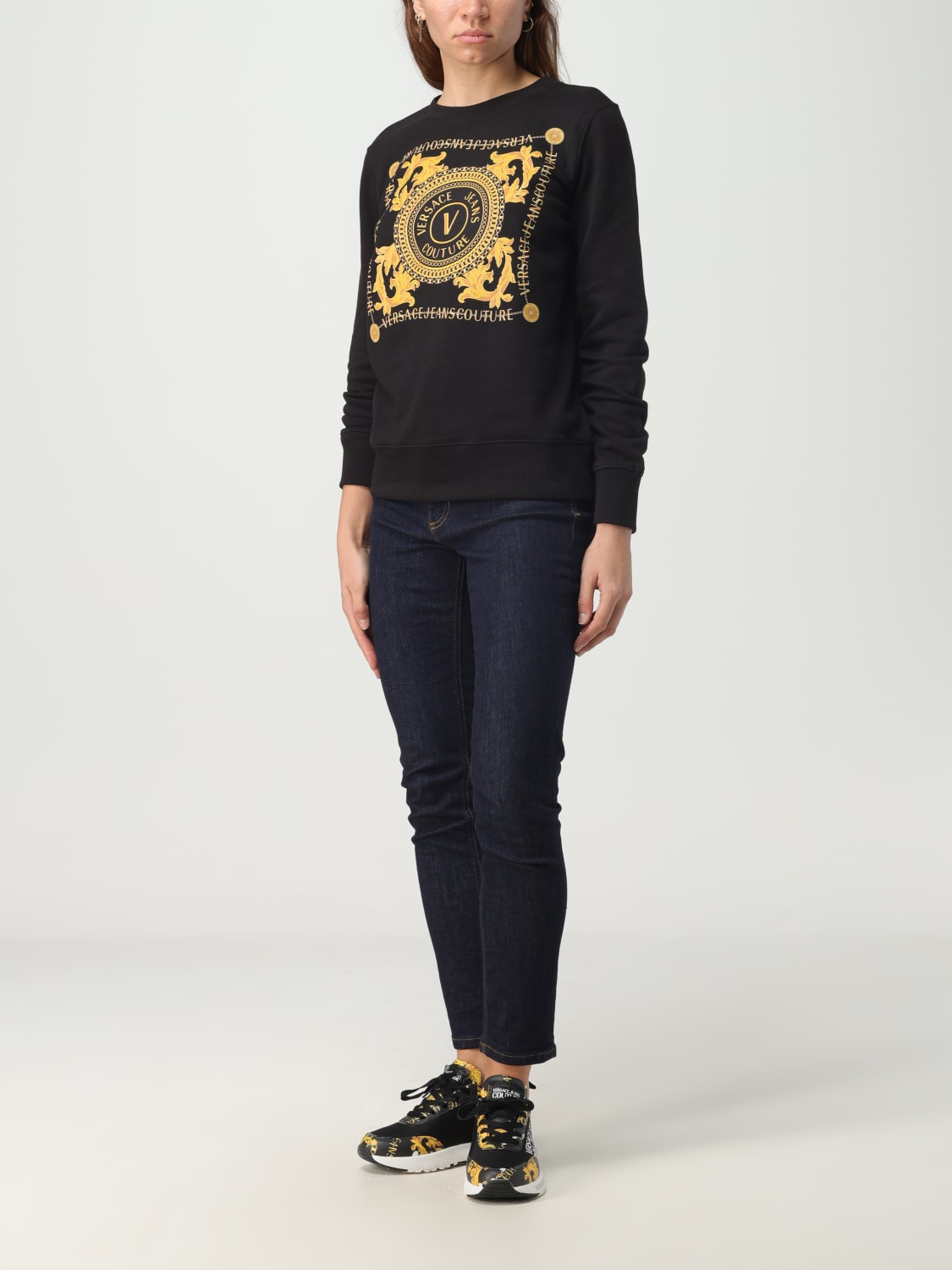 VERSACE JEANS COUTURE SWEATSHIRT: Sweatshirt woman Versace Jeans Couture, Black - Img 2