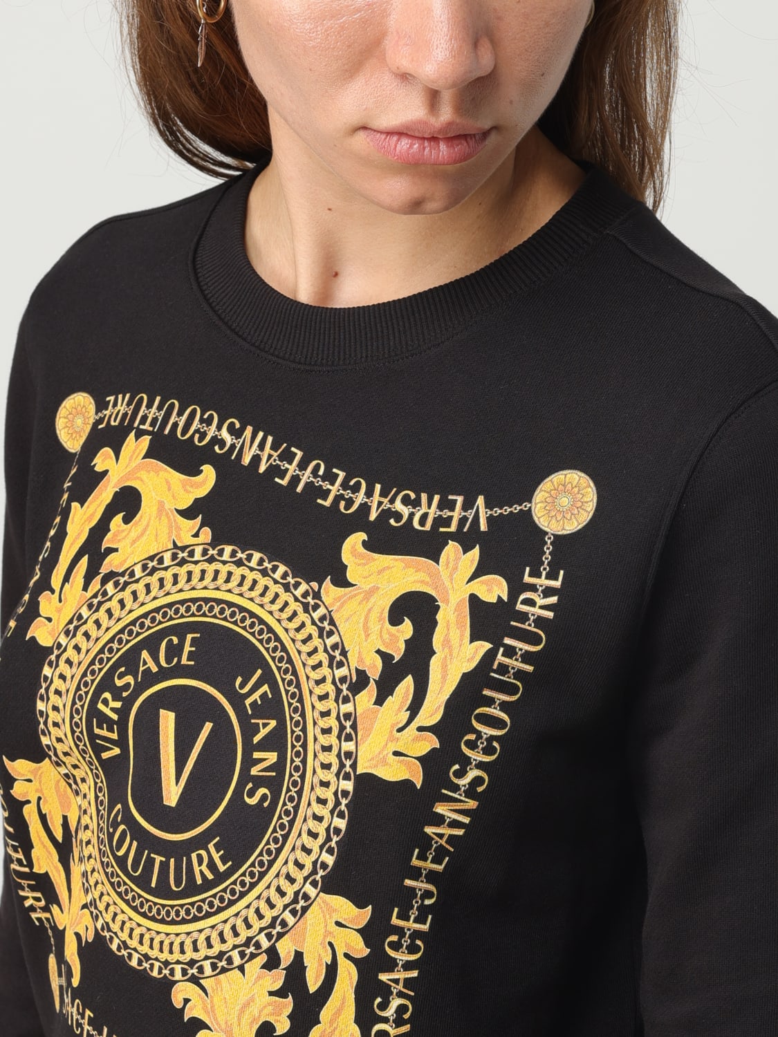 VERSACE JEANS COUTURE SWEATSHIRT: Sweatshirt woman Versace Jeans Couture, Black - Img 4