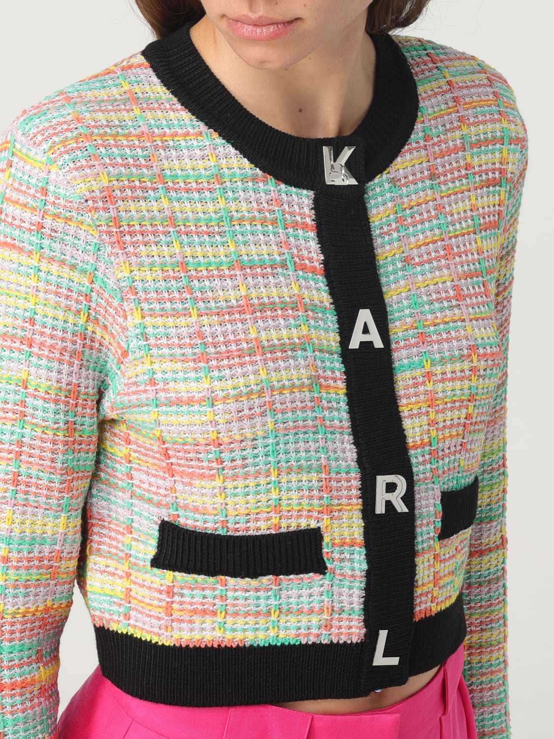 KARL LAGERFELD CARDIGAN: Cardigan femme Karl Lagerfeld, Multicolore - Img 5