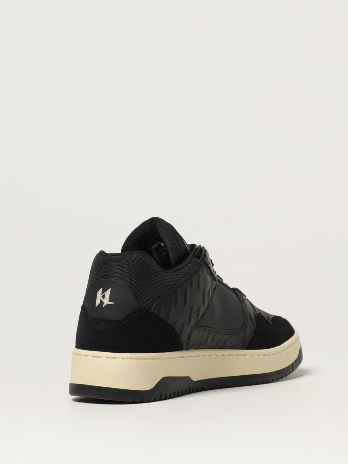 KARL LAGERFELD SNEAKERS: Sneakers Karl Lagerfeld in pelle e nylon con logo applicato, Nero - Img 3