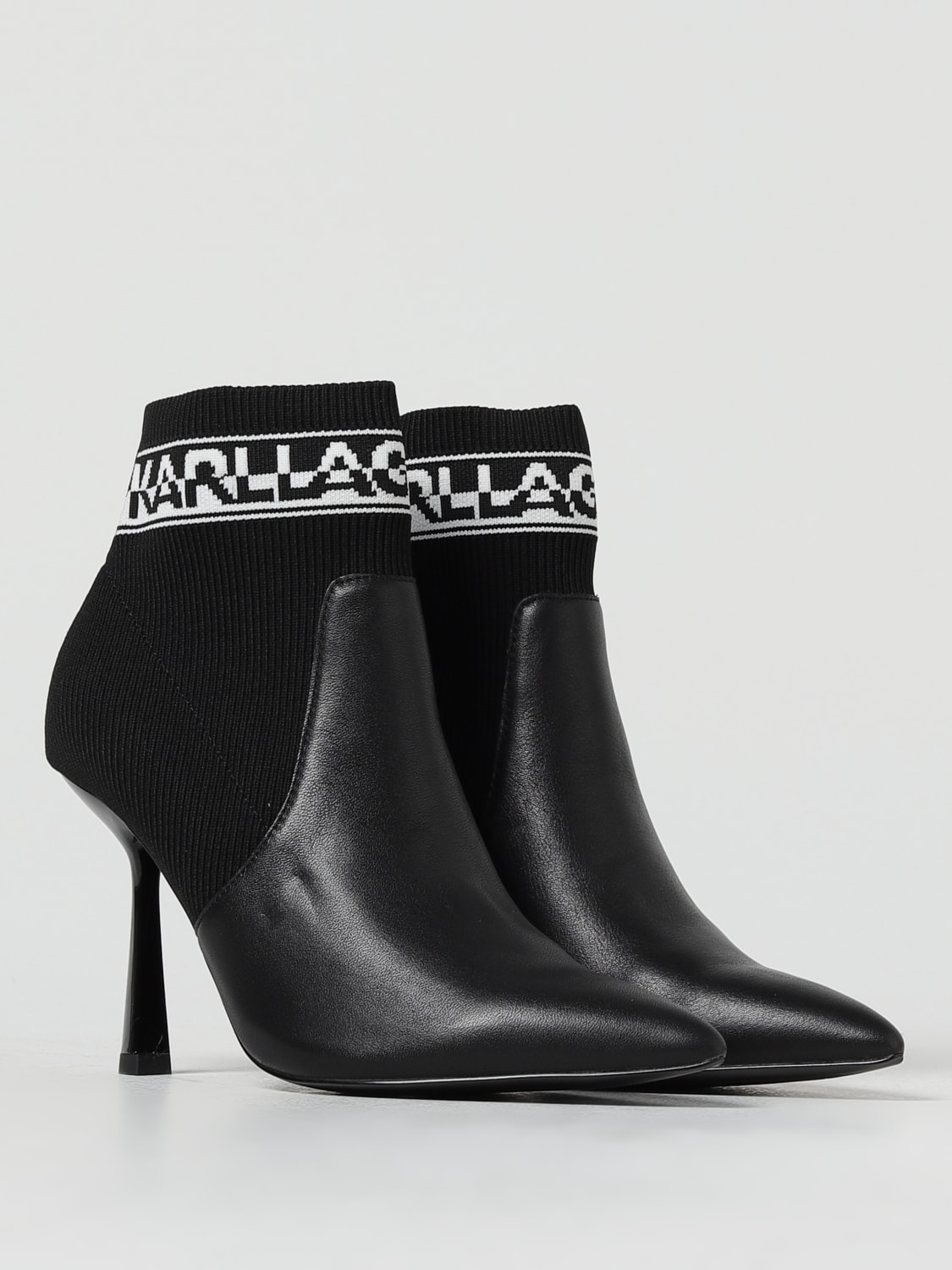 KARL LAGERFELD FLAT ANKLE BOOTS: Flat ankle boots woman Karl Lagerfeld, Black - Img 2