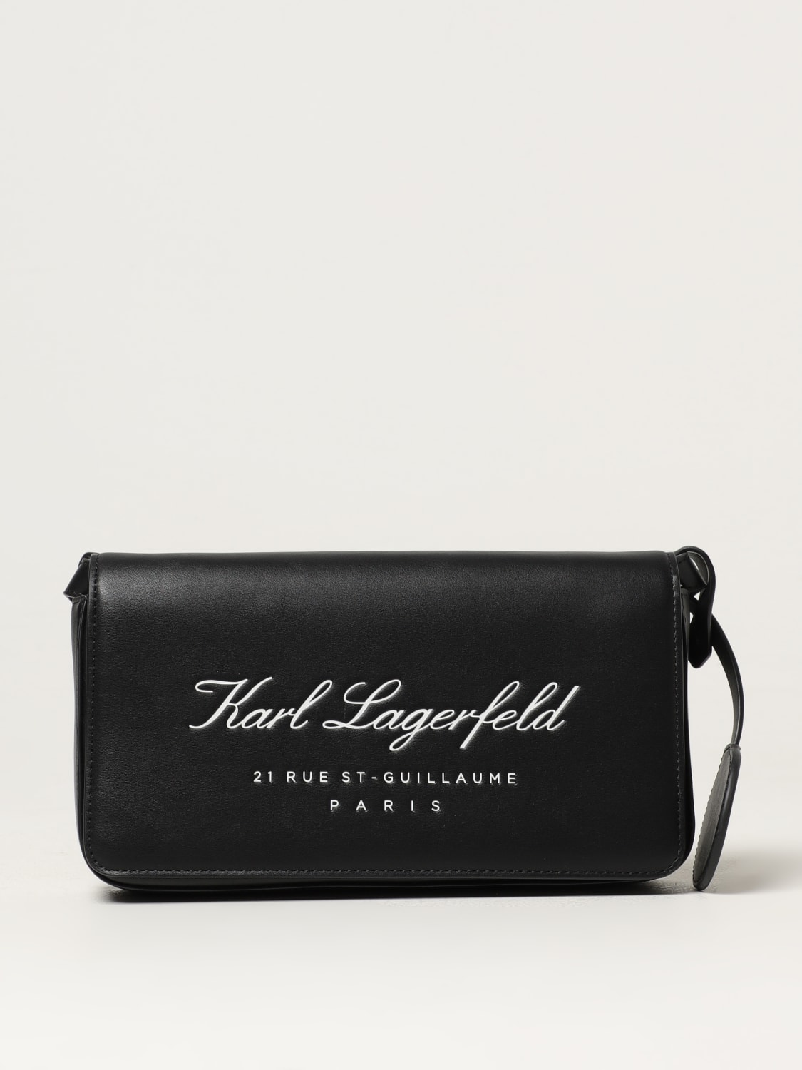 KARL LAGERFELD BORSA A SPALLA: Borsa Karl Lagerfeld in pelle sintetica con logo , Nero - Img 1