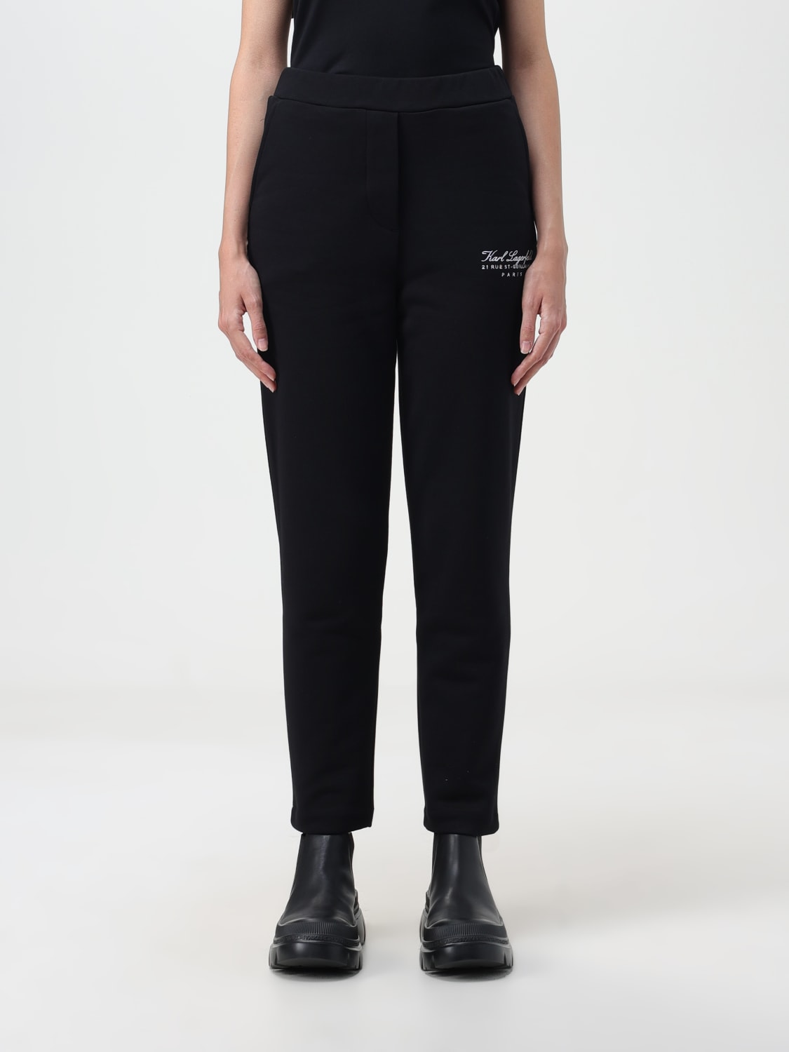 KARL LAGERFELD PANTALONE: Pantalone Karl Lagerfeld in cotone, Nero - Img 1