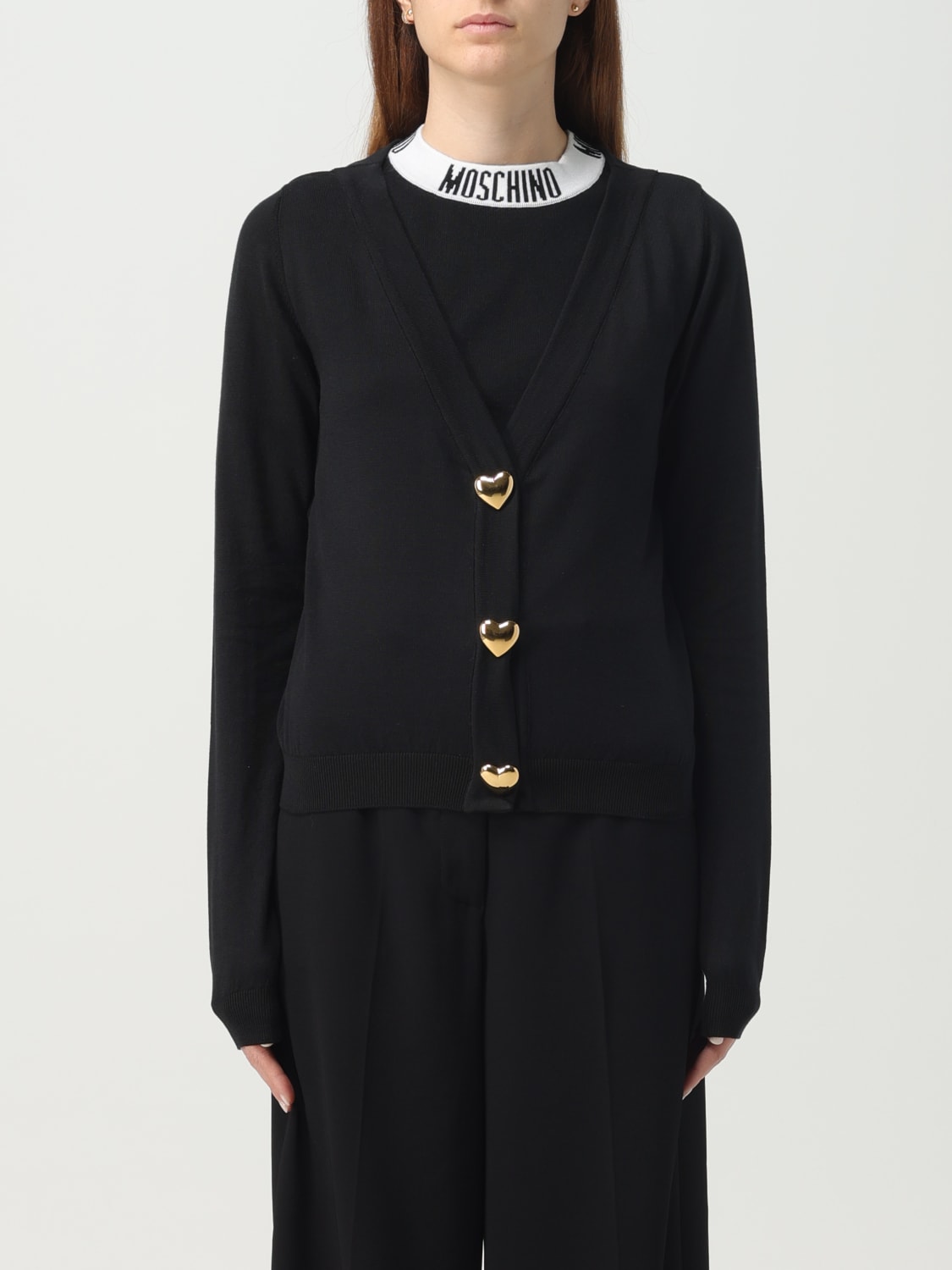 MOSCHINO COUTURE CARDIGAN: Cardigan Moschino Couture in cotone, Nero - Img 1