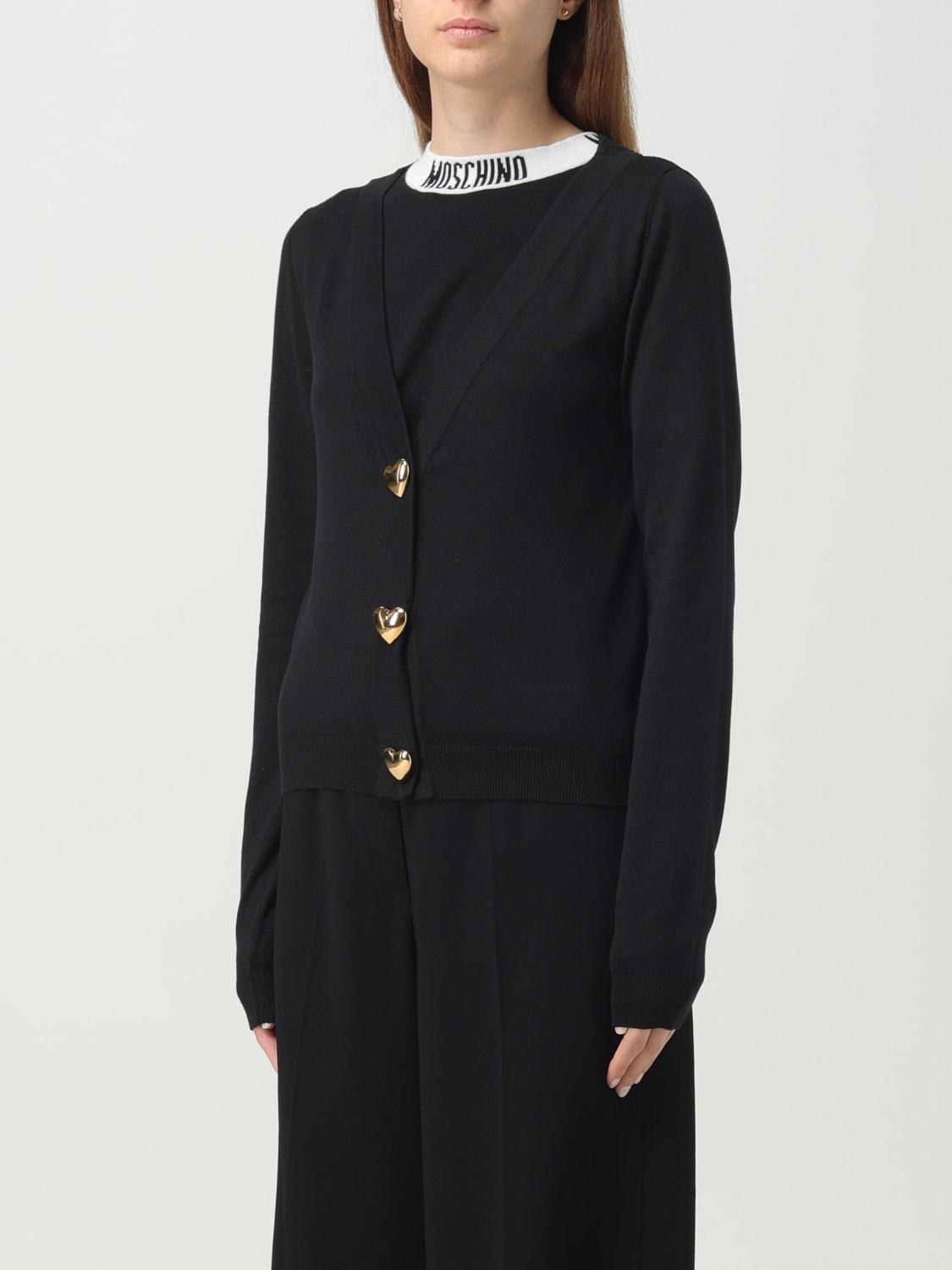 MOSCHINO COUTURE CARDIGAN: Cardigan Moschino Couture in cotone, Nero - Img 3