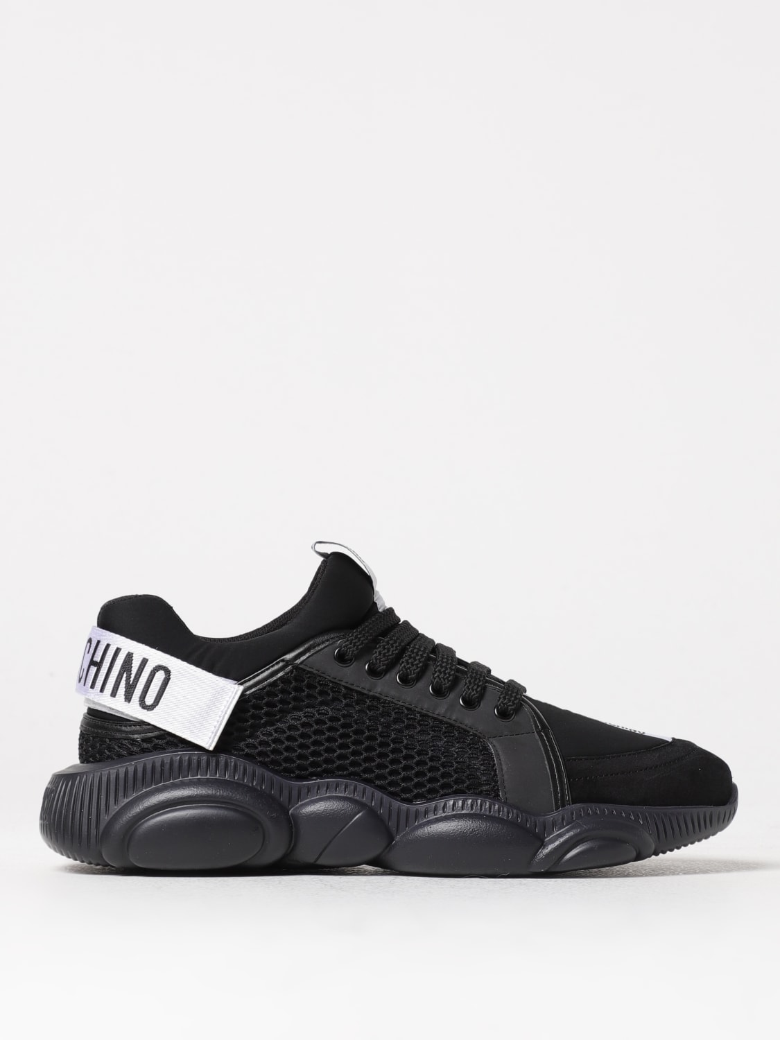 MOSCHINO COUTURE SNEAKERS: Moschino Couture sneakers in fabric and leather, Black - Img 1