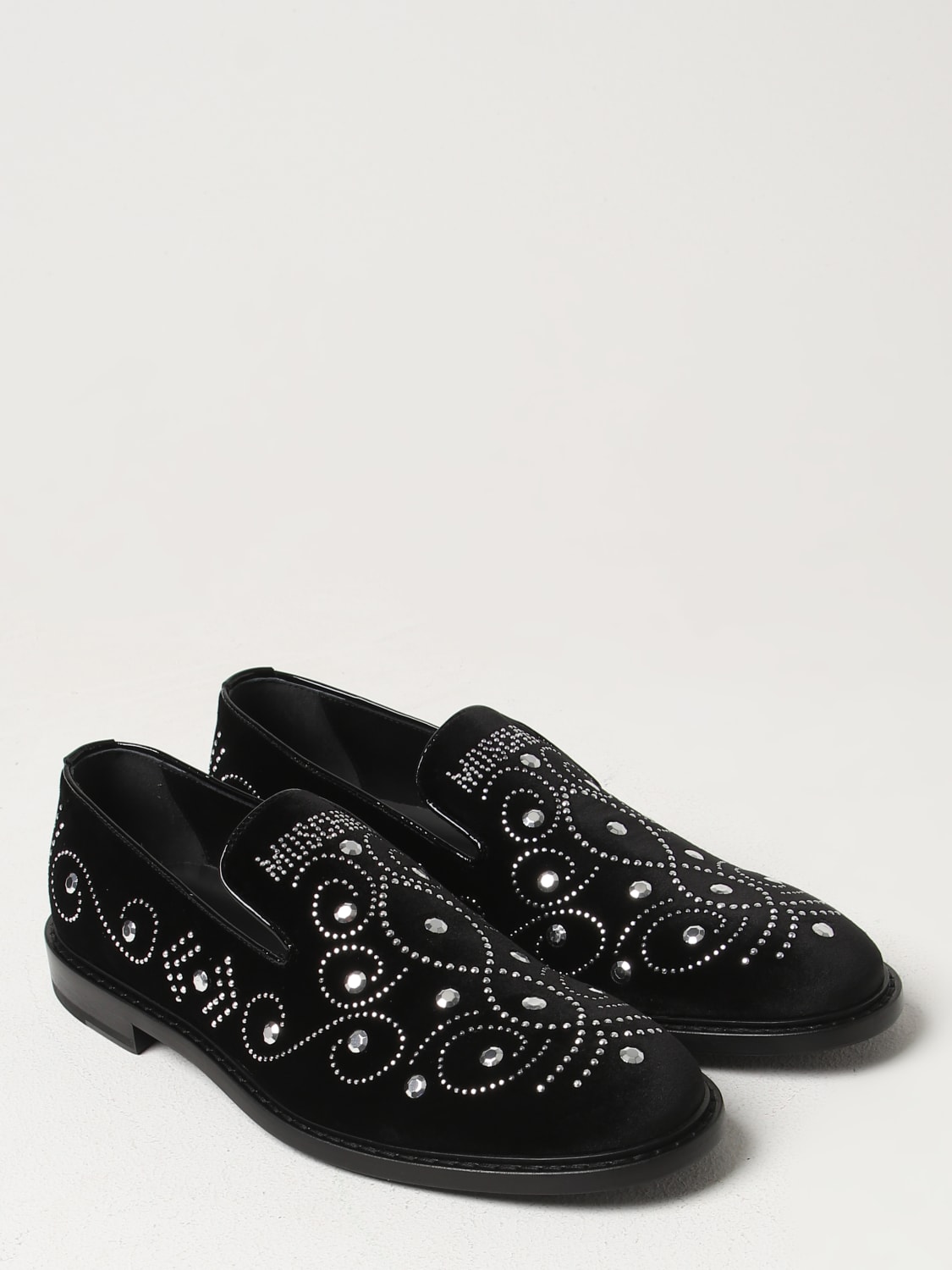 MOSCHINO COUTURE LOAFERS: Moschino Couture velvet mocassins, Black - Img 2