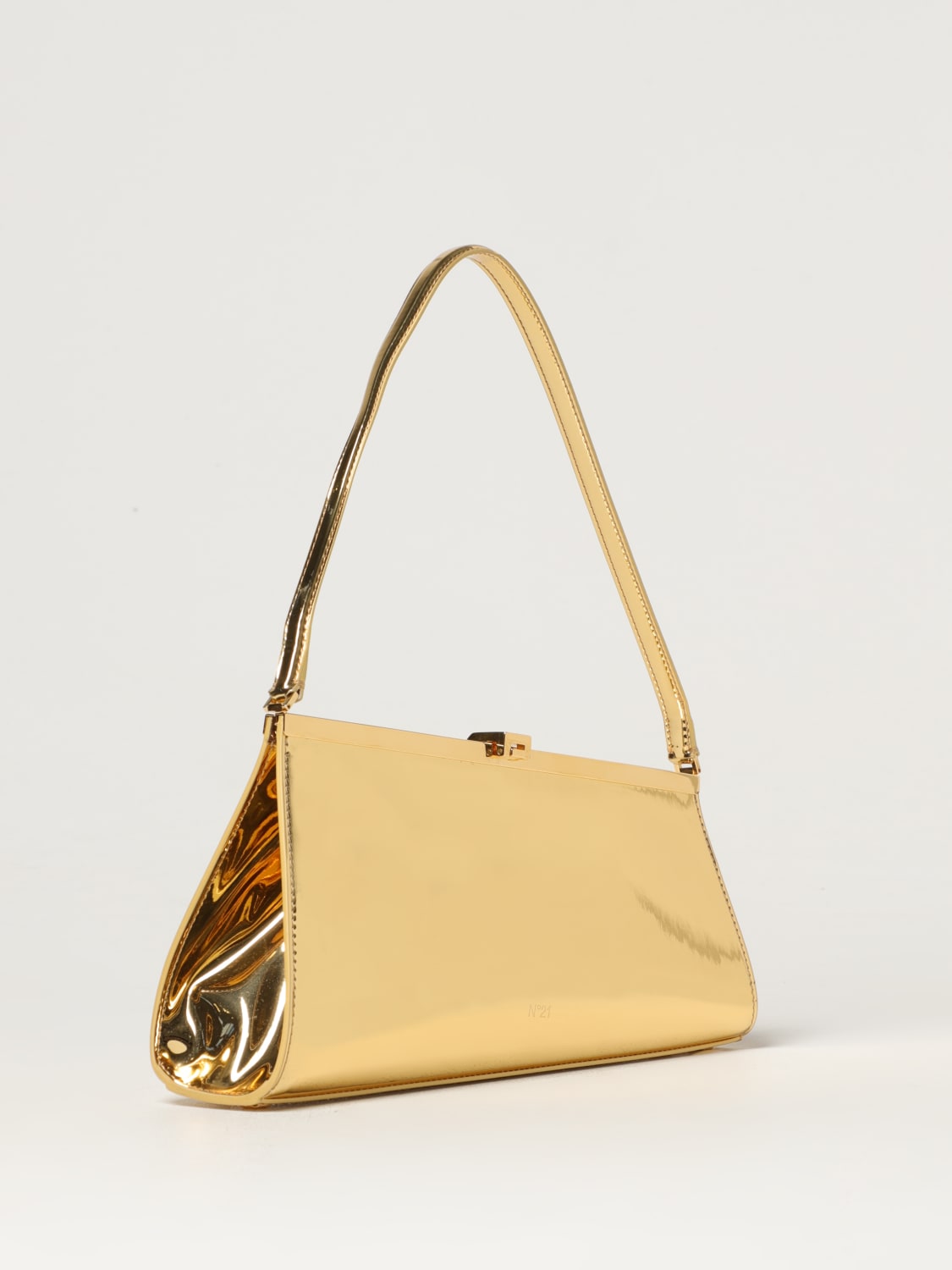 N° 21 SHOULDER BAG: N° 21 Jeanne bag in laminated patent leather, Gold - Img 2