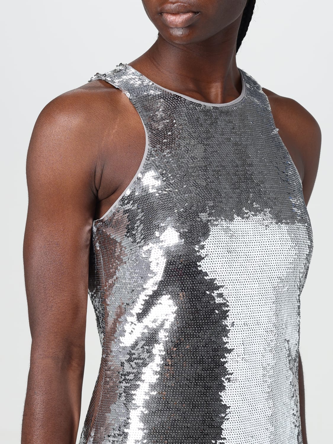 MICHAEL MICHAEL KORS dress in sequined fabric Silver Michael Michael Kors dress MH381VA6PK online at GIGLIO.COM