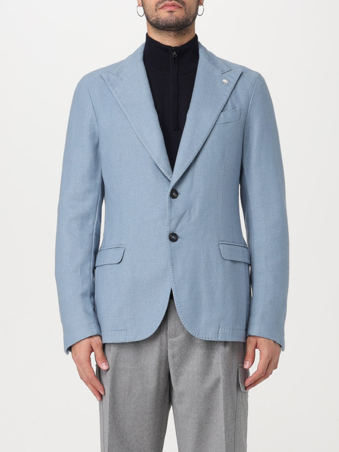 MANUEL RITZ BLAZER: Blazer men Manuel Ritz, Gnawed Blue - Img 1