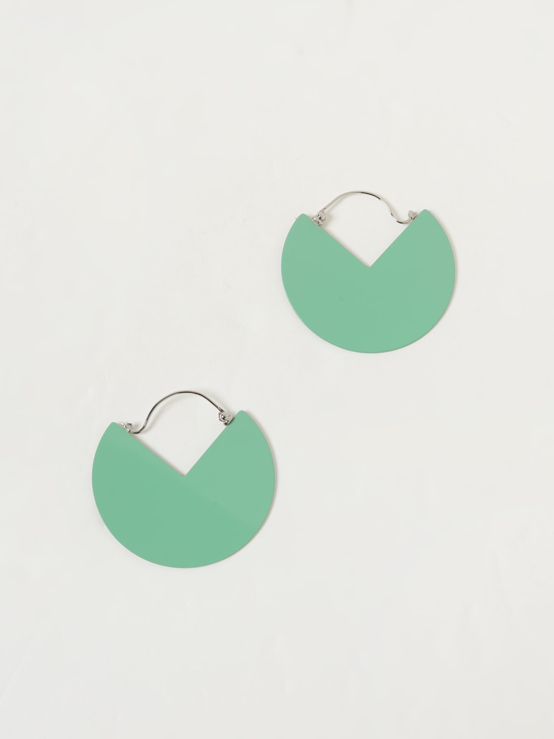 ISABEL MARANT JEWEL: Isabel Marant 90° earrings in metal, Green - Img 1