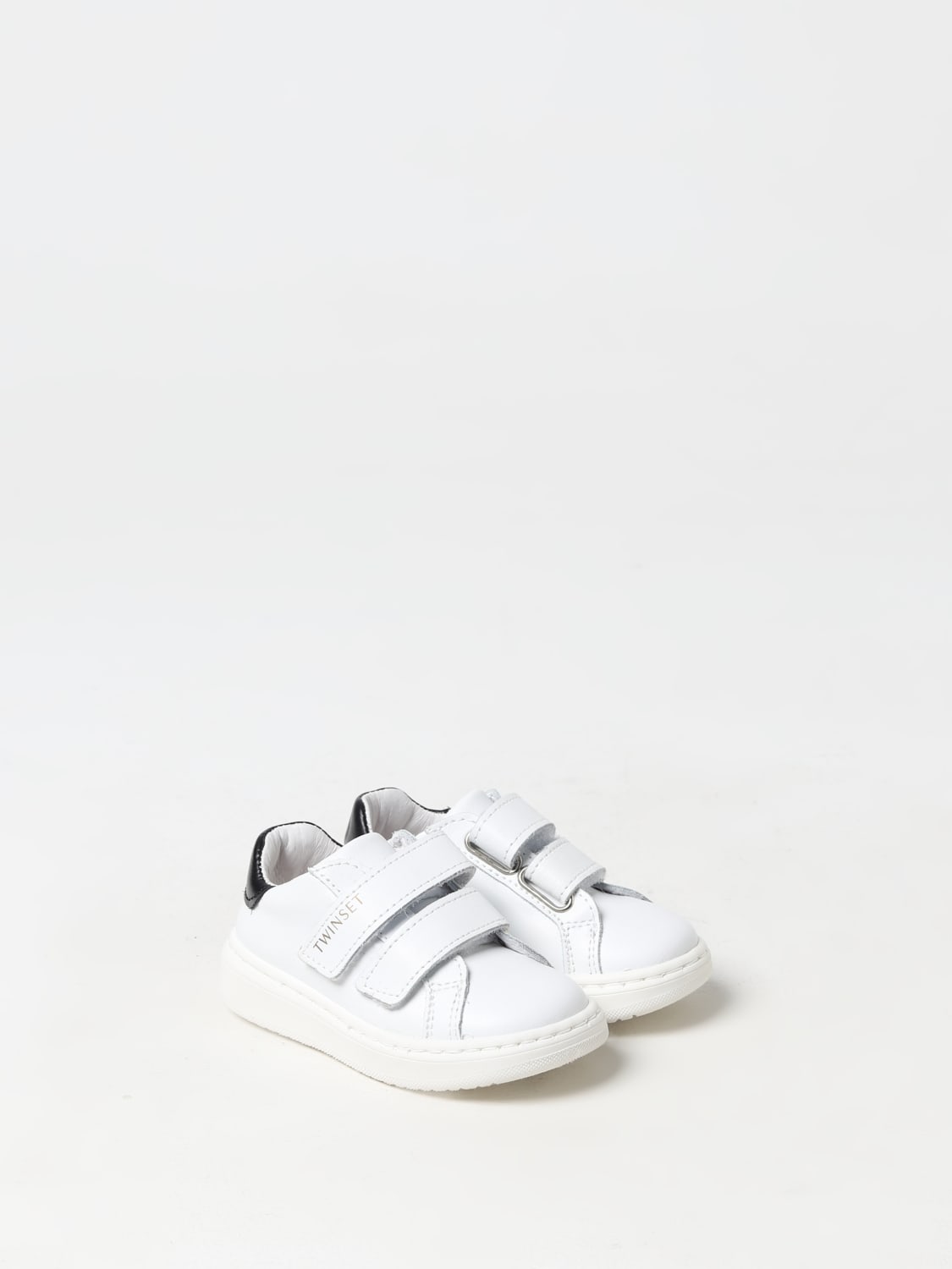 TWINSET SNEAKERS: Twinset leather sneakers with velcro, White - Img 2
