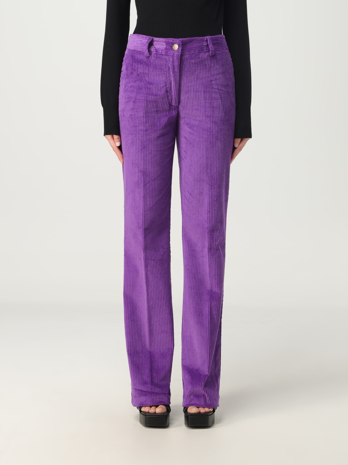 TWINSET PANTS: Twinset velvet pants, Lavander - Img 1