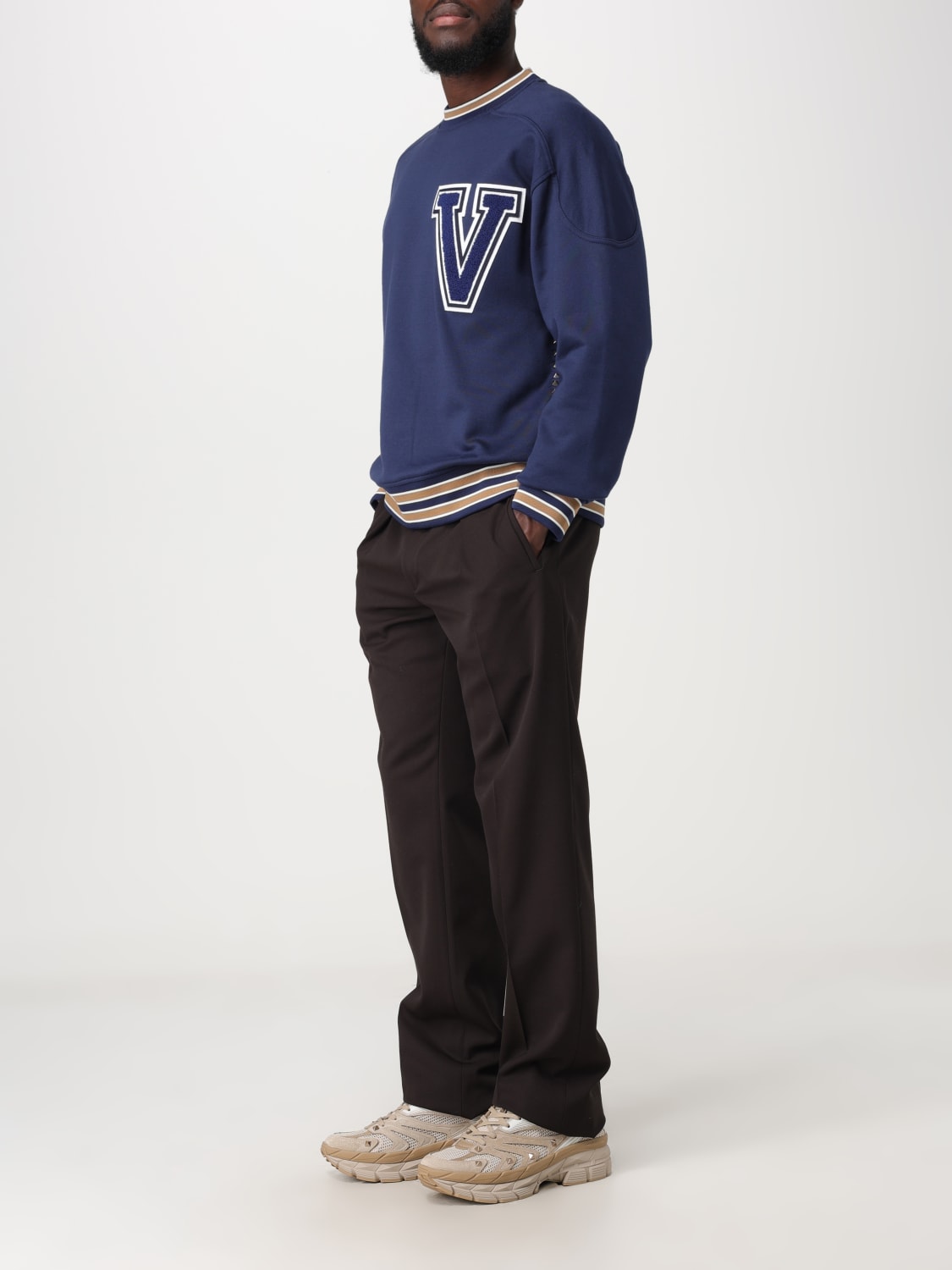 VALENTINO FELPA: Felpa Valentino Garavani in jersey con logo, Blue - Img 2