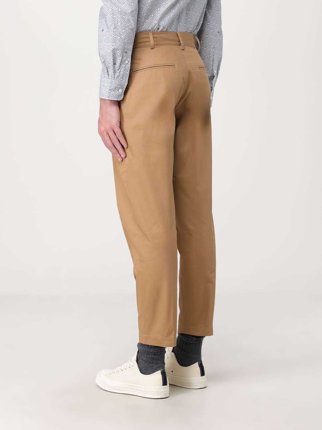 MAISON KITSUNÉ PANTS: Maison Kitsuné pants in cotton gabardine, Beige - Img 3