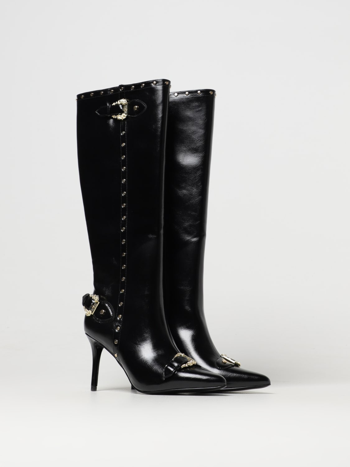 VERSACE JEANS COUTURE Bottines plates femme Noir Bottes Versace Jeans Couture 75VA3S58ZS871 en ligne sur GIGLIO.COM