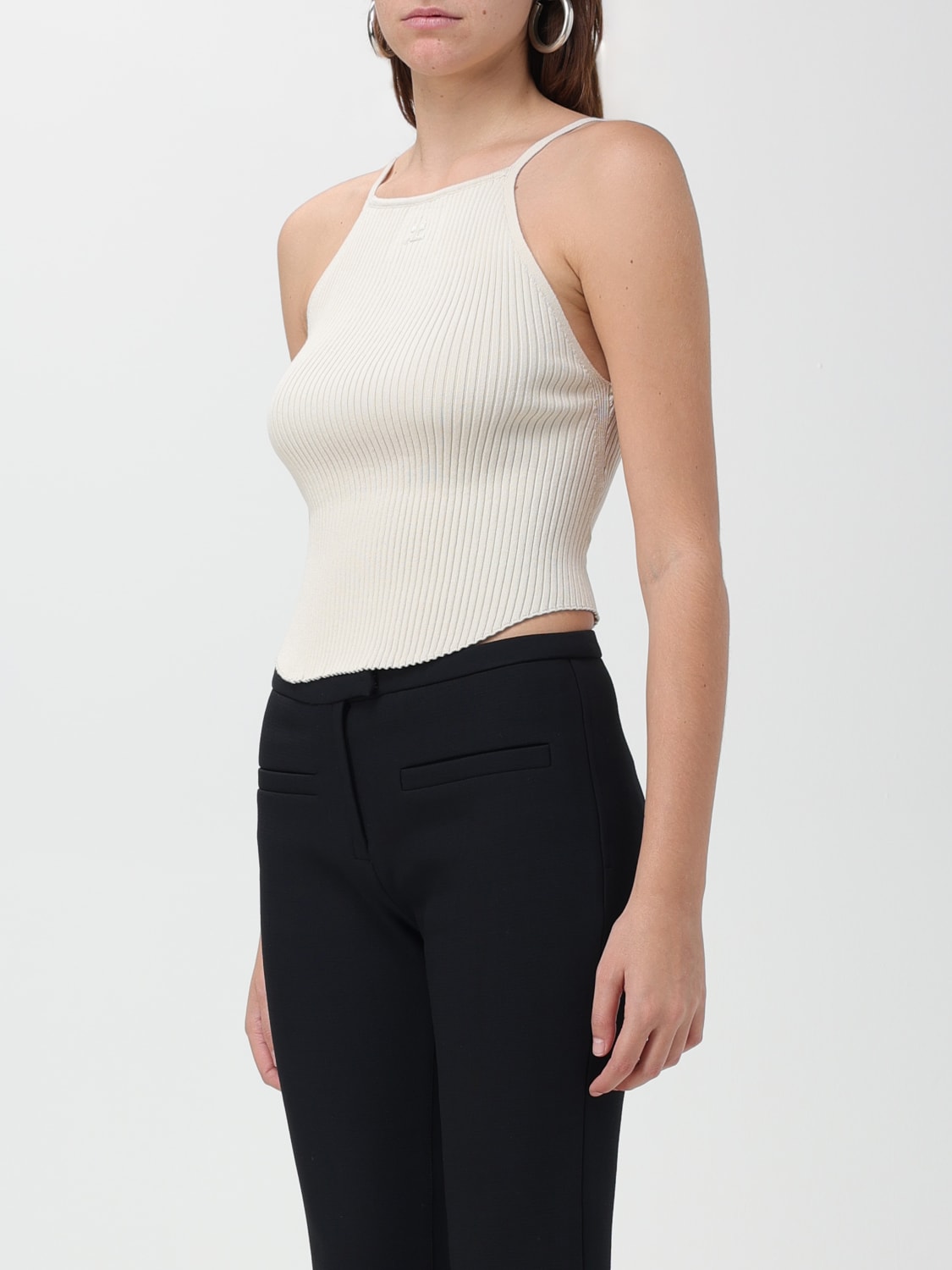 COURRÈGES トップス: トップス レディース CourrÈges, イエロークリーム - Img 4