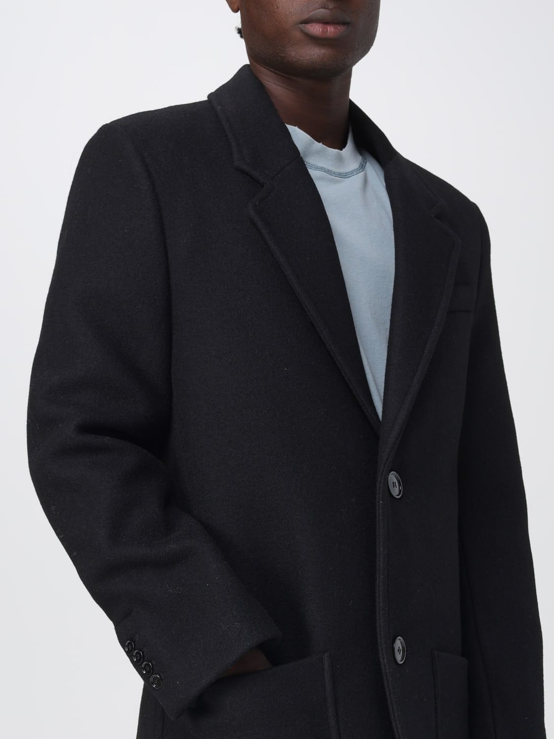 AMI PARIS: Coat men - Black | Ami Paris coat HCO005WV0020