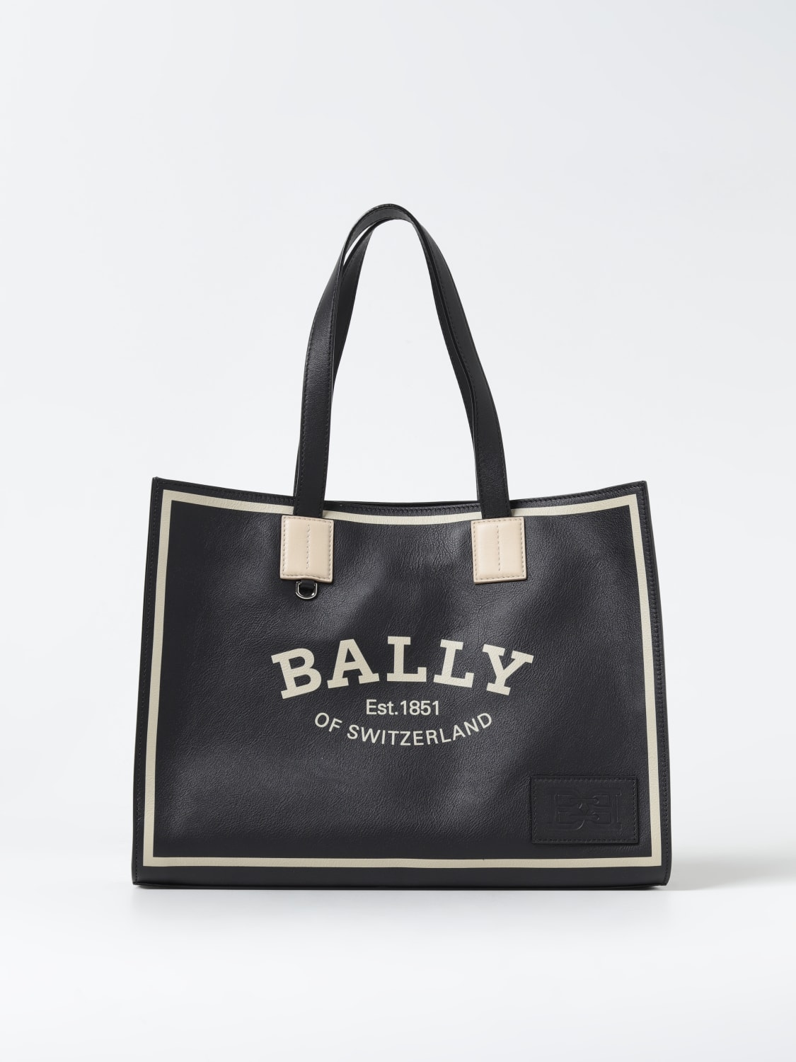 BALLY leather bag with printed logo Black Bally tote bags CRYSTALIAEWPBI online at GIGLIO.COM