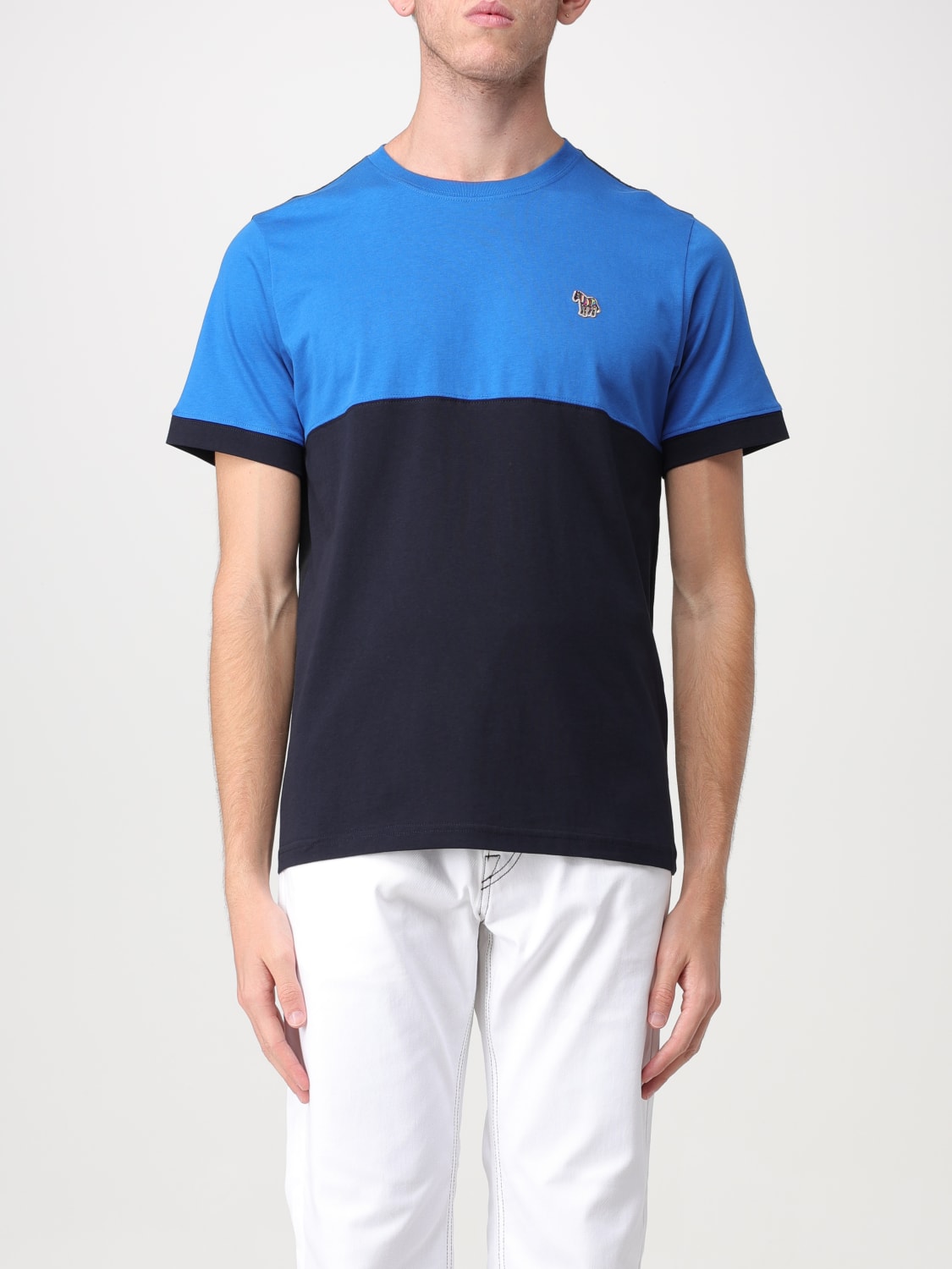 Giglio T-shirt Ps Paul Smith in cotone bicolor con patch