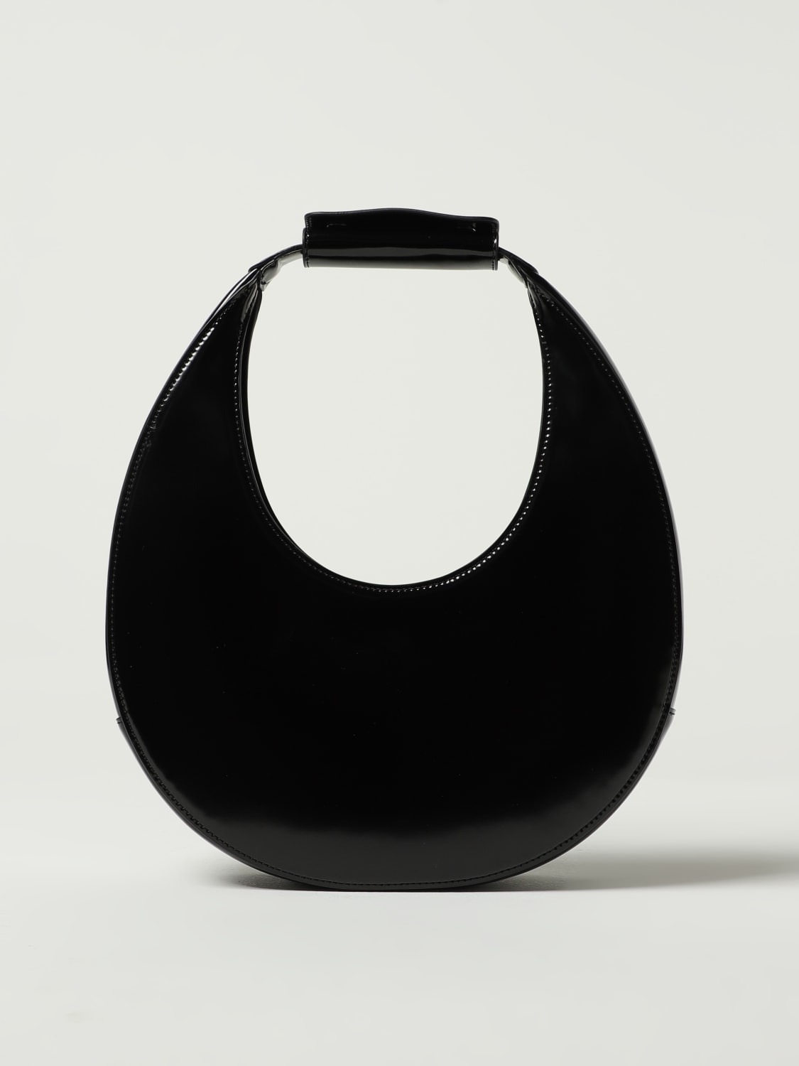 STAUD BORSA A SPALLA: Borsa Moon Staud in pelle, Nero - Img 1