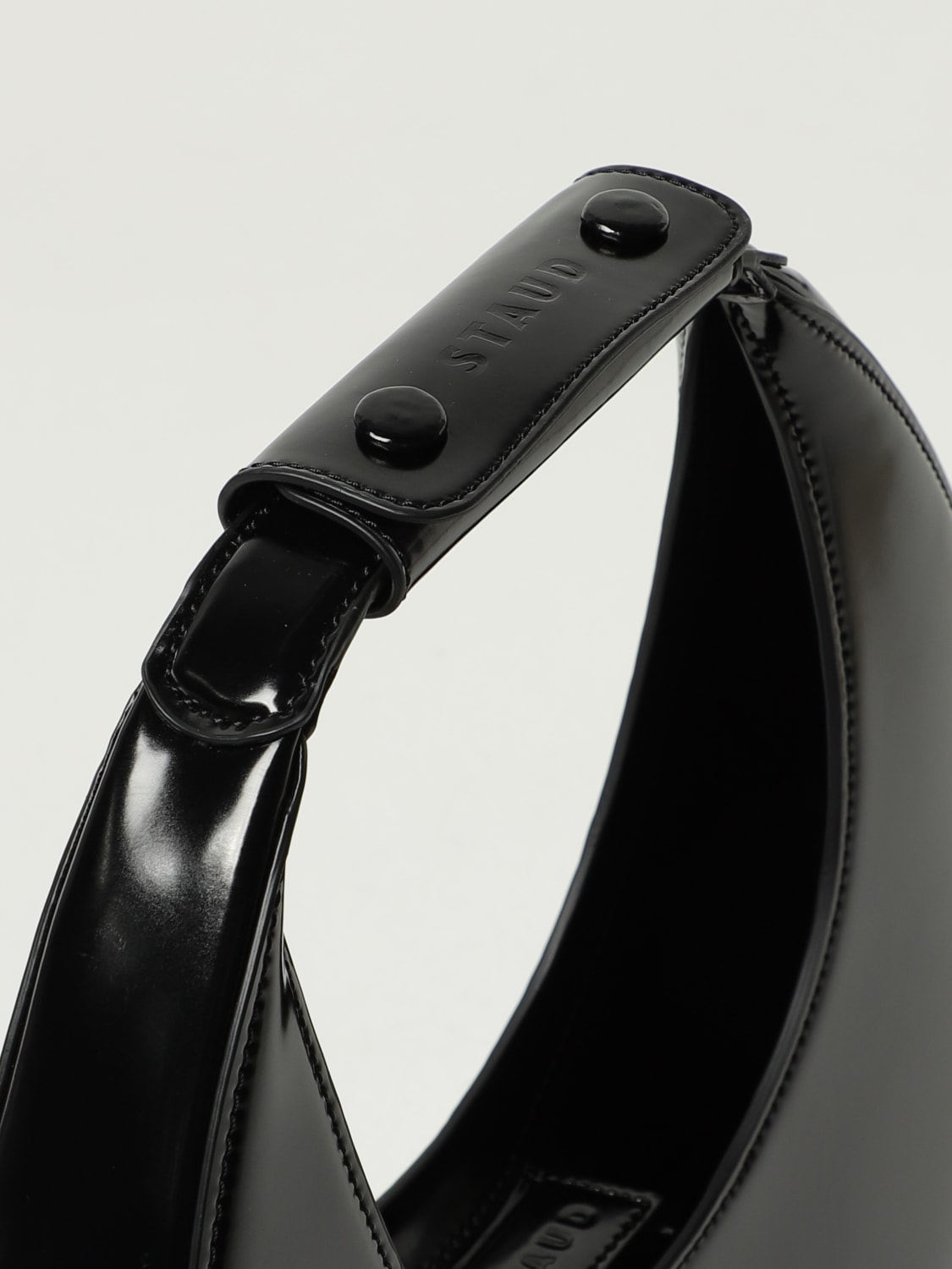 STAUD BORSA A SPALLA: Borsa Moon Staud in pelle, Nero - Img 3